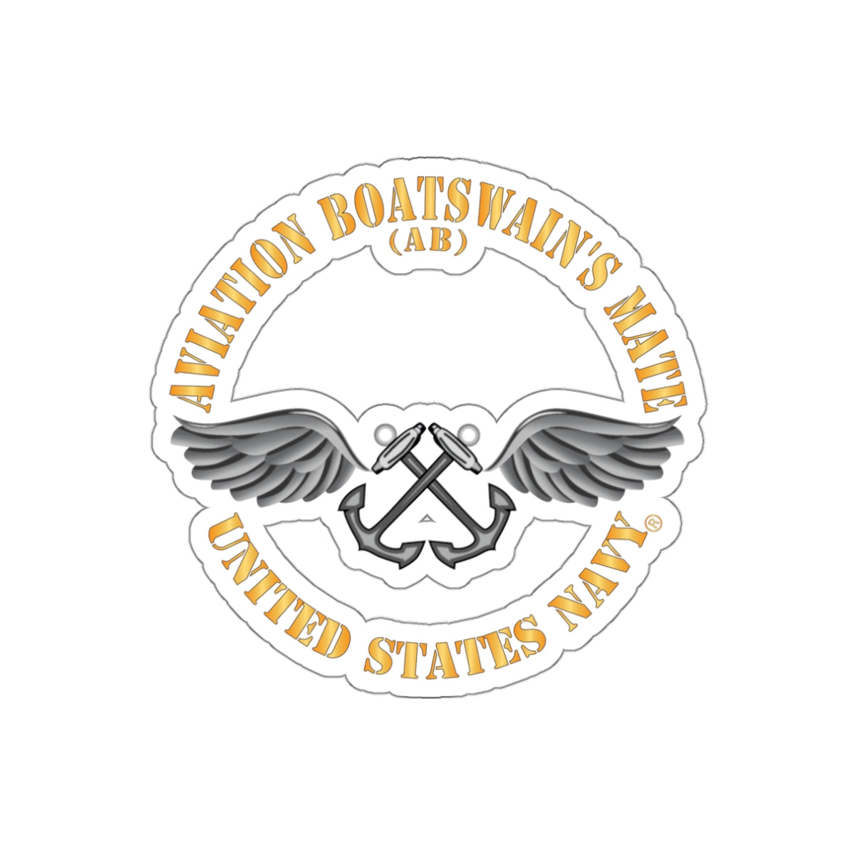 Die-Cut Vinyl Sticker - Navy - Rate - Aviation Boatswain's Mate (AB) X 300