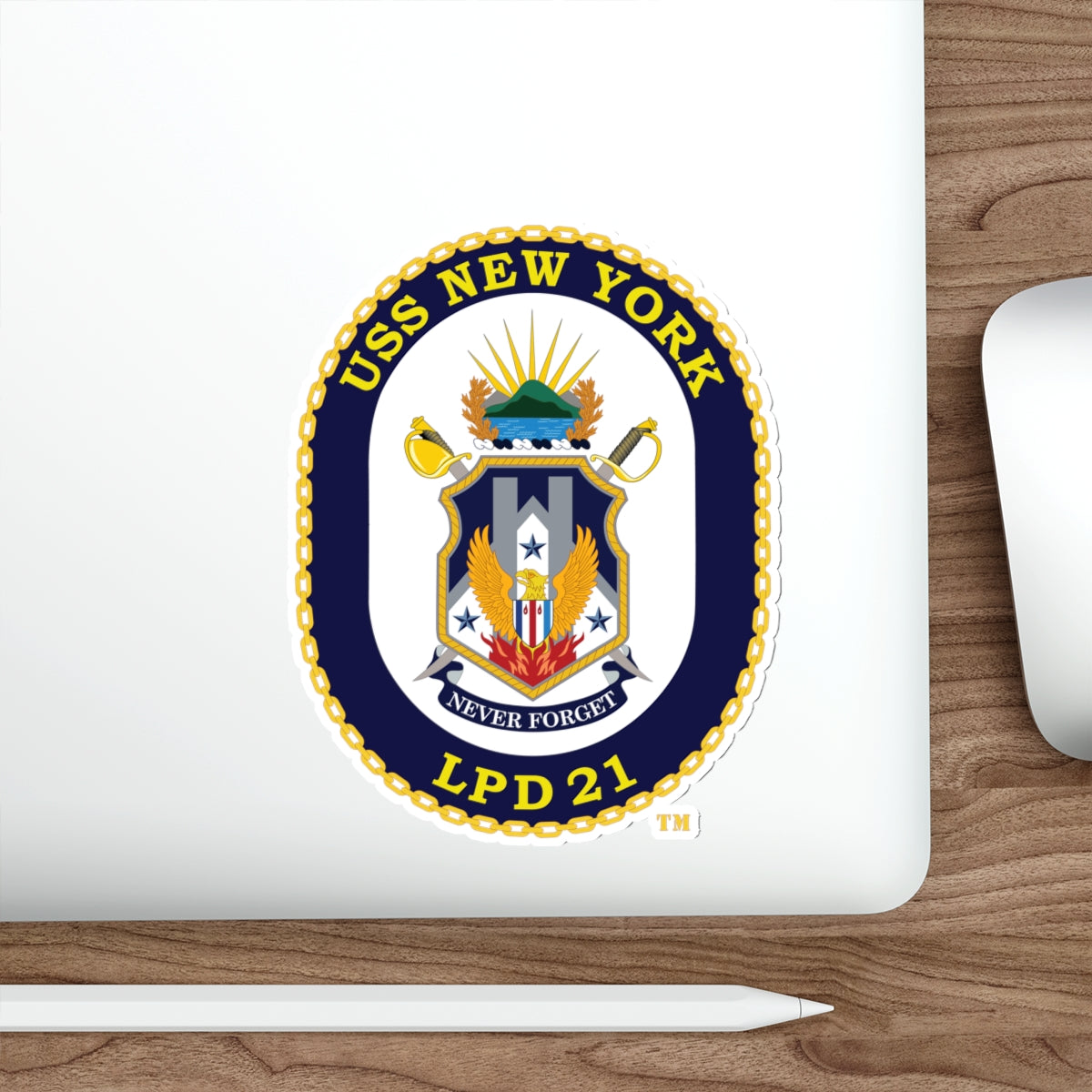 Die-Cut Vinyl Sticker - Navy - USS New York (LPD-21) wo txt