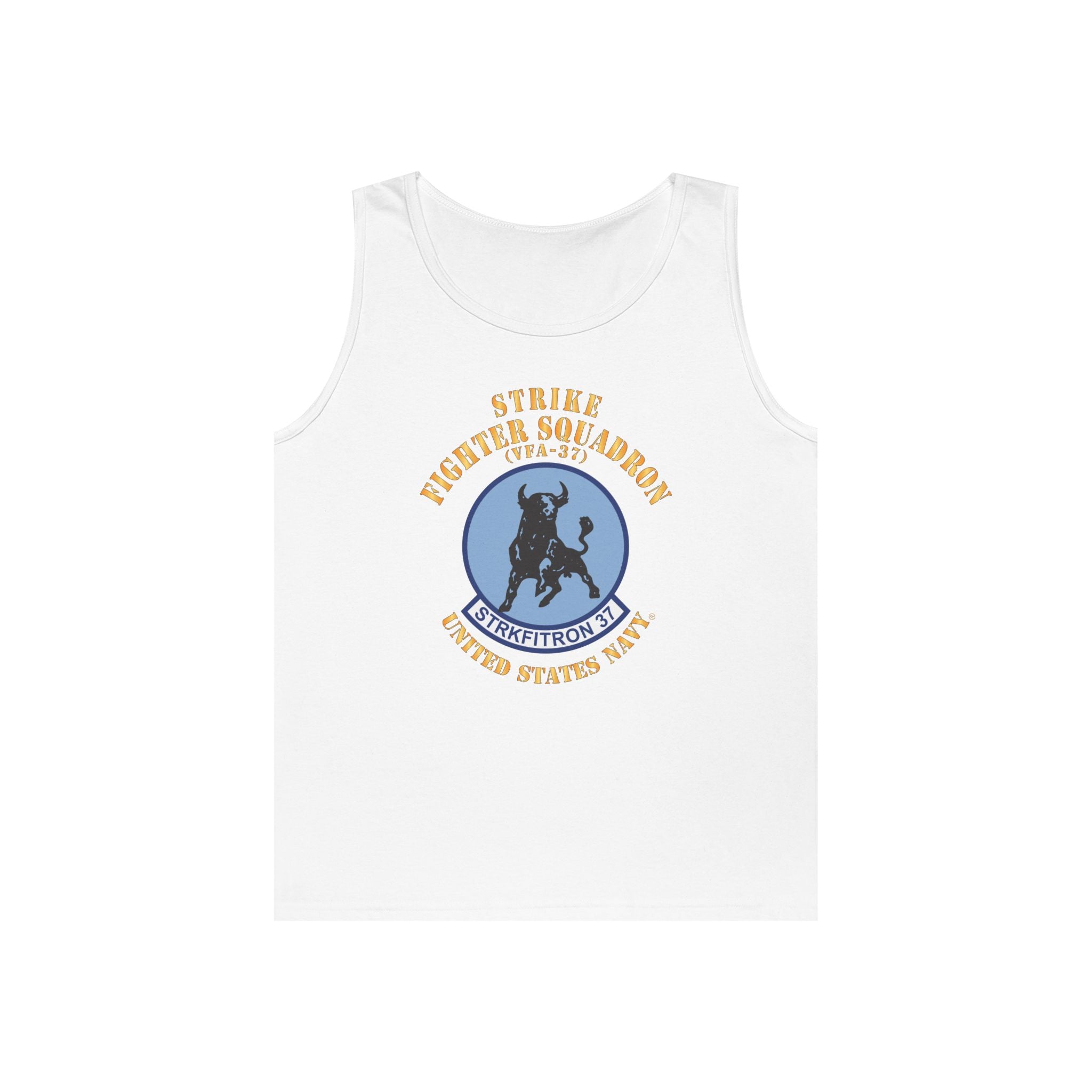 Unisex Heavy Cotton Tank Top - Navy - Strike Fighter Squadron 37 (VFA-37)