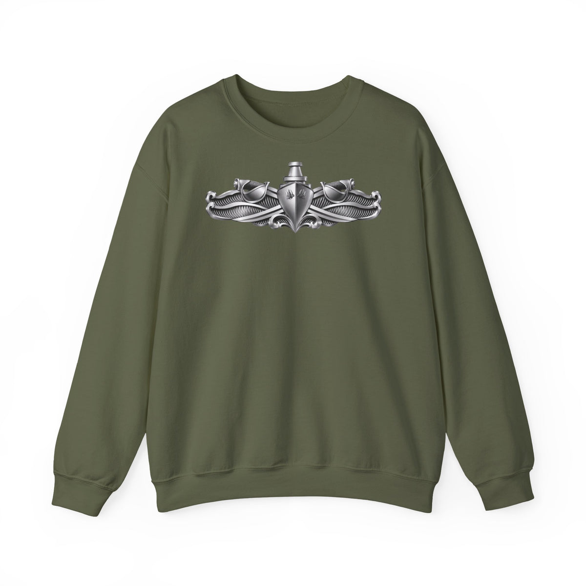 Unisex Heavy Blend™ Crewneck Sweatshirt - Navy - Badge - Enlisted Surface Warfare Specialist (ESWS) wo txt - 3D - Enhanced
