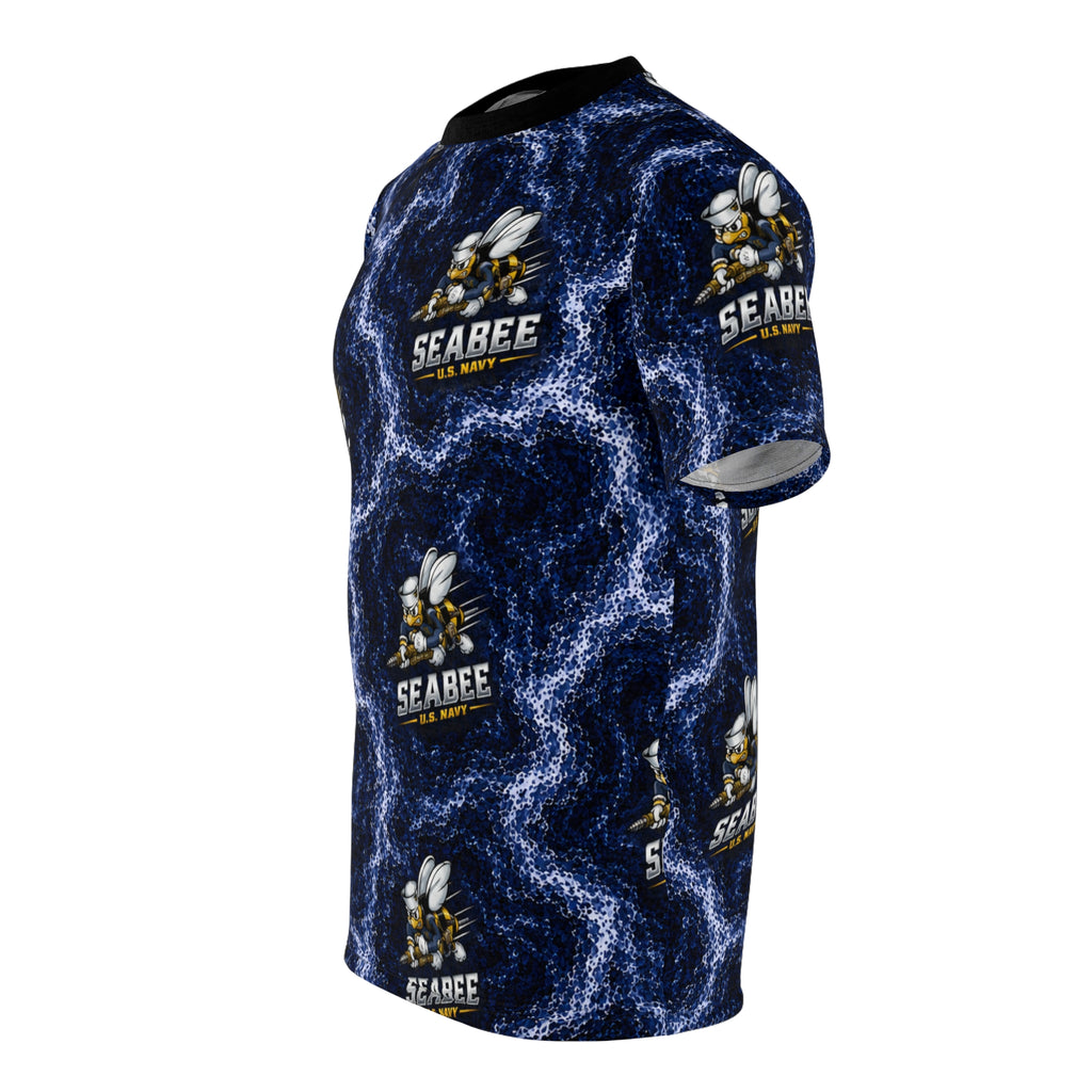 All-Over Print Tee — Navy Wave Military Shirt - Navy Seabees