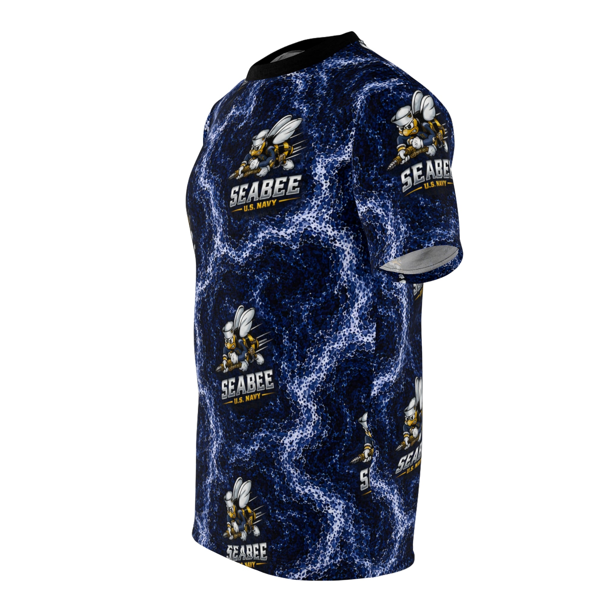 All-Over Print Tee — Navy Wave Military Shirt - Navy Seabees