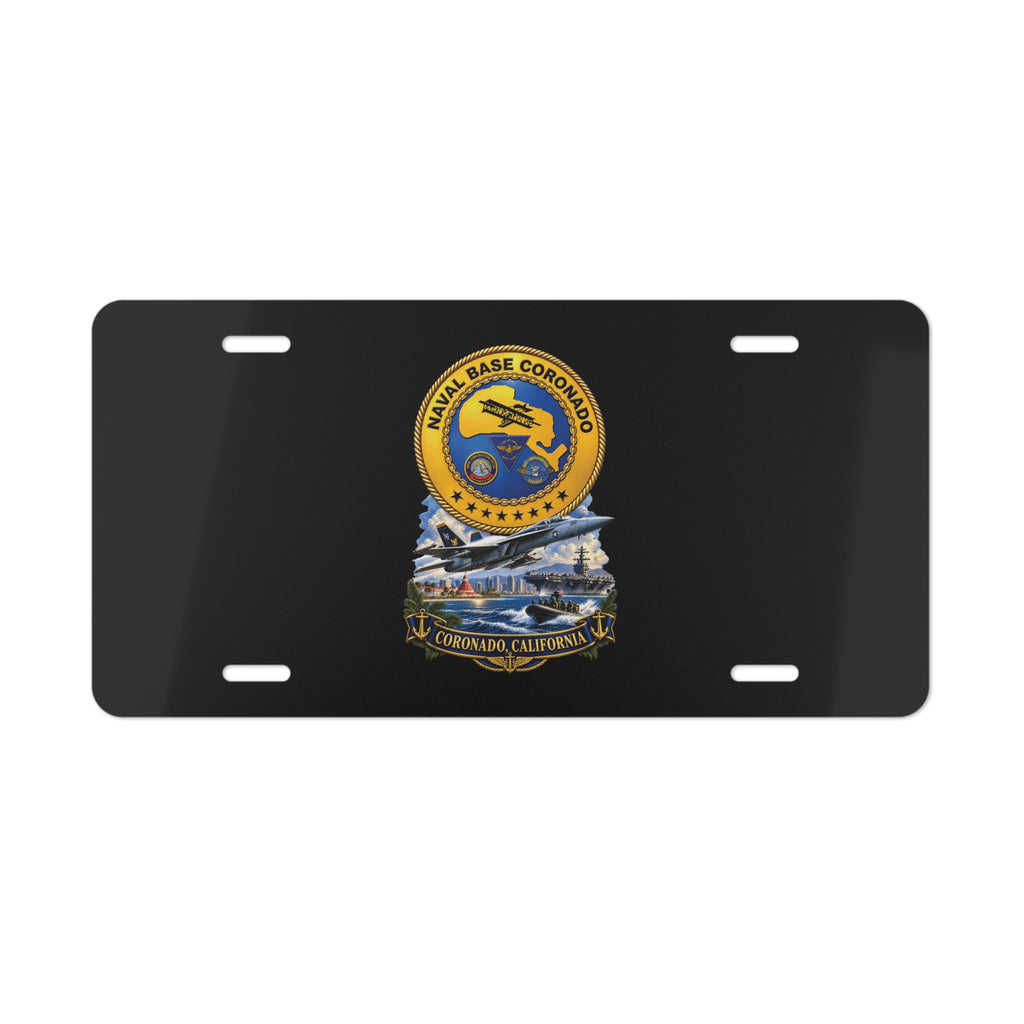 Vanity License Plate - NAVY - Naval Base Coronado - Crest w Scene - Coronado California - 3D - Enhanced