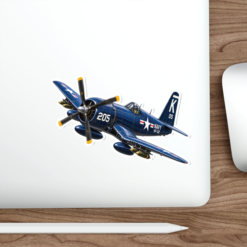 Die-Cut Vinyl Sticker - NAVY - F4U-4 Corsair 205 (VF-32) - 3D - Enhanced