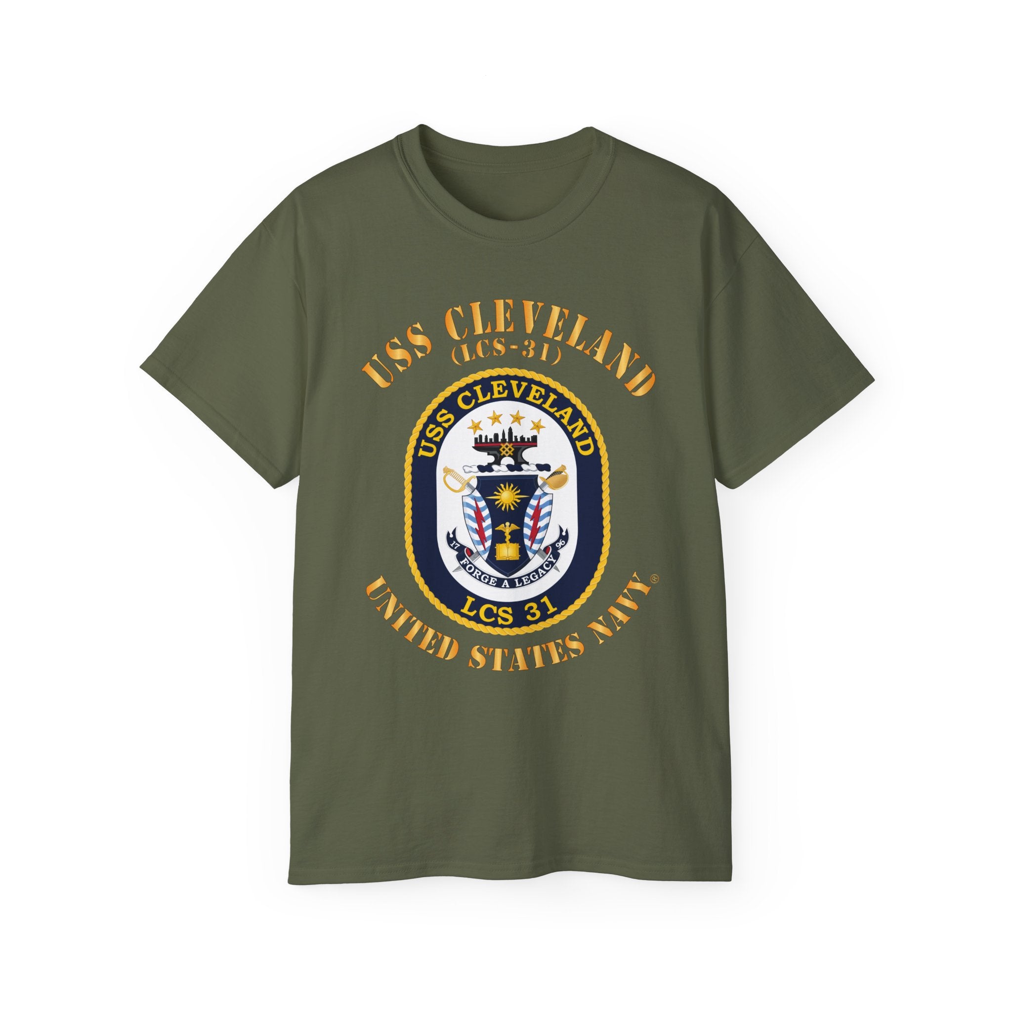 Unisex Ultra Cotton T-Shirt - Navy - USS Cleveland (LCS-31)