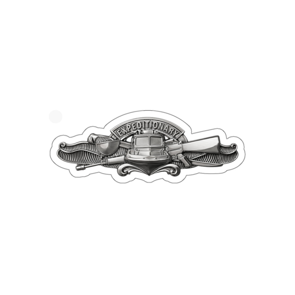 Die-Cut Vinyl Sticker - Navy - Badge - Expeditionary Warfare (EXW) wo txt - Officer - 3D - Enhanced