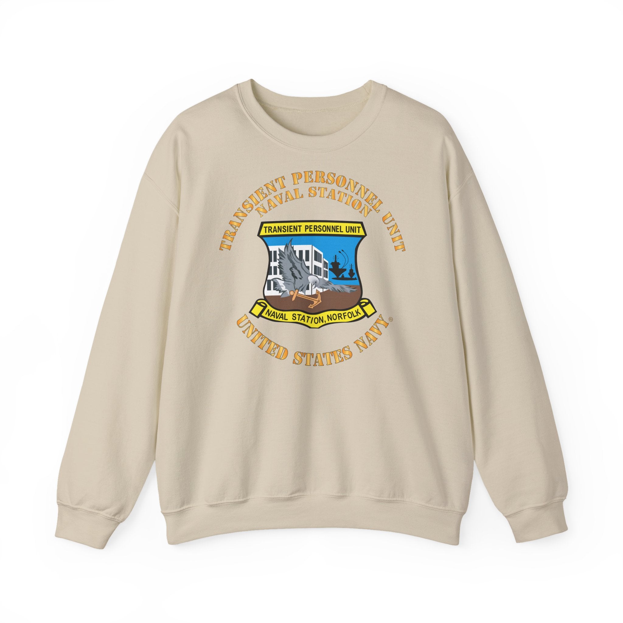 Unisex Heavy Blend™ Crewneck Sweatshirt - Navy - Transient Personnel Unit - Naval Station Norfolk