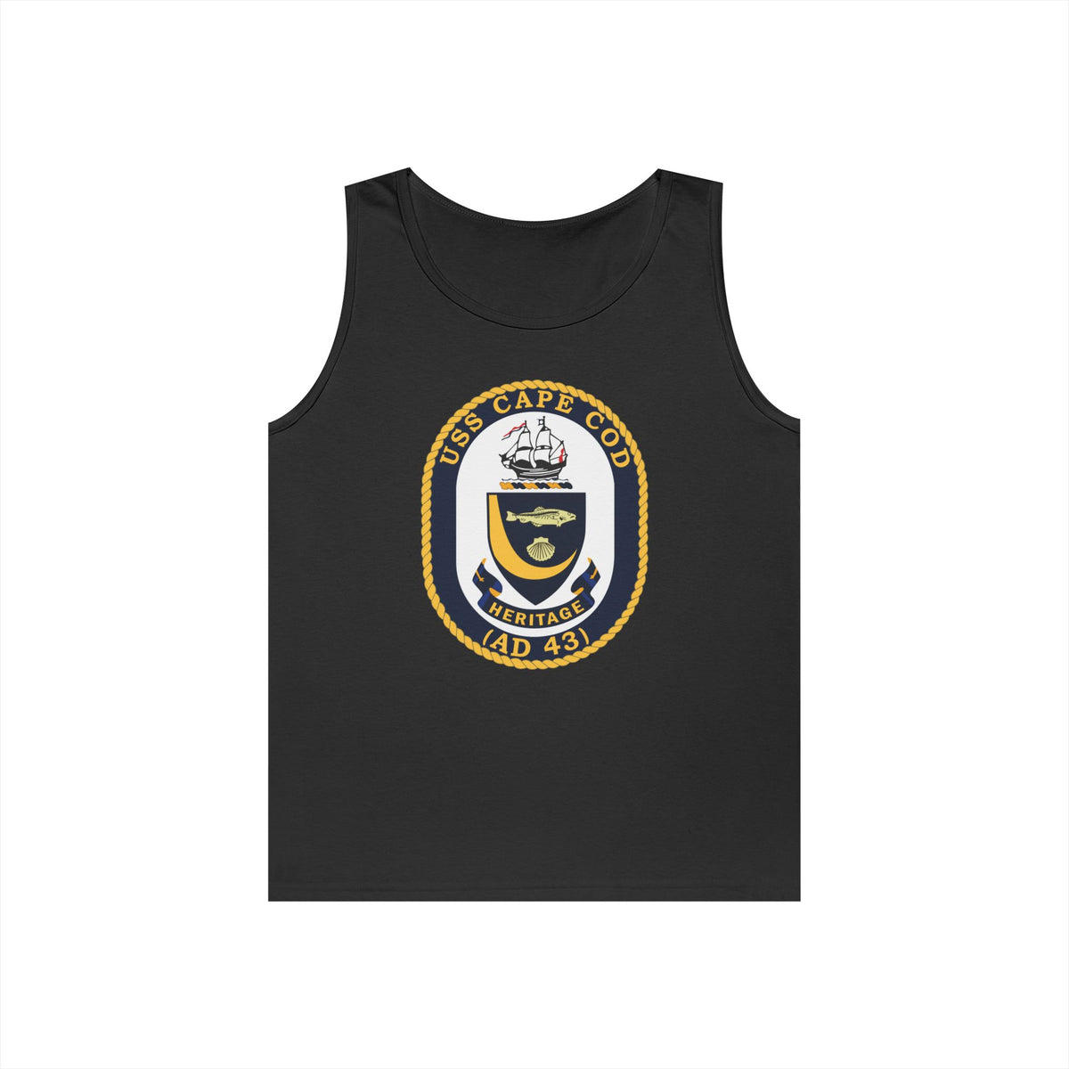 Unisex Heavy Cotton Tank Top - Navy - USS Cape Cod (AD 43) wo txt X 300