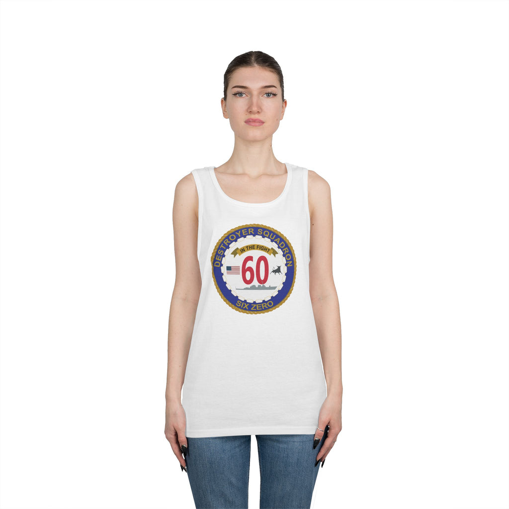Unisex Heavy Cotton Tank Top - Navy - Destroyer Squadron 60 wo txt