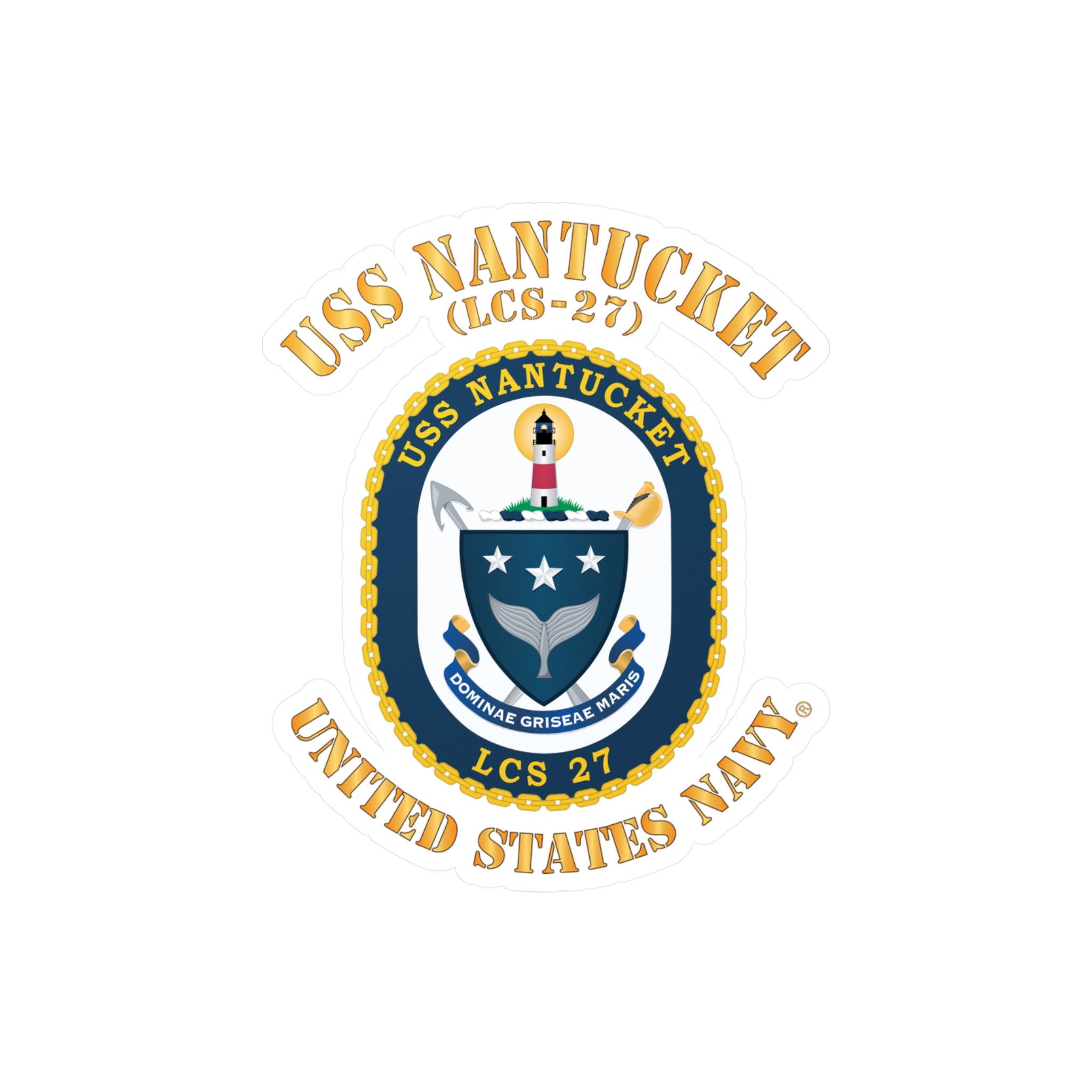 Kiss-Cut Vinyl Decal - Navy - USS Nantucket (LCS-27)