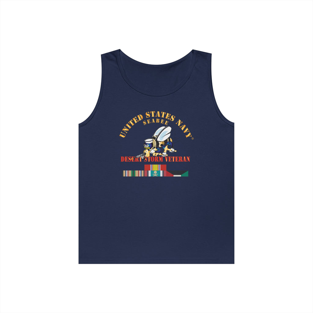 Unisex Heavy Cotton Tank Top - Navy - Seabee - Desert Storm Veteran