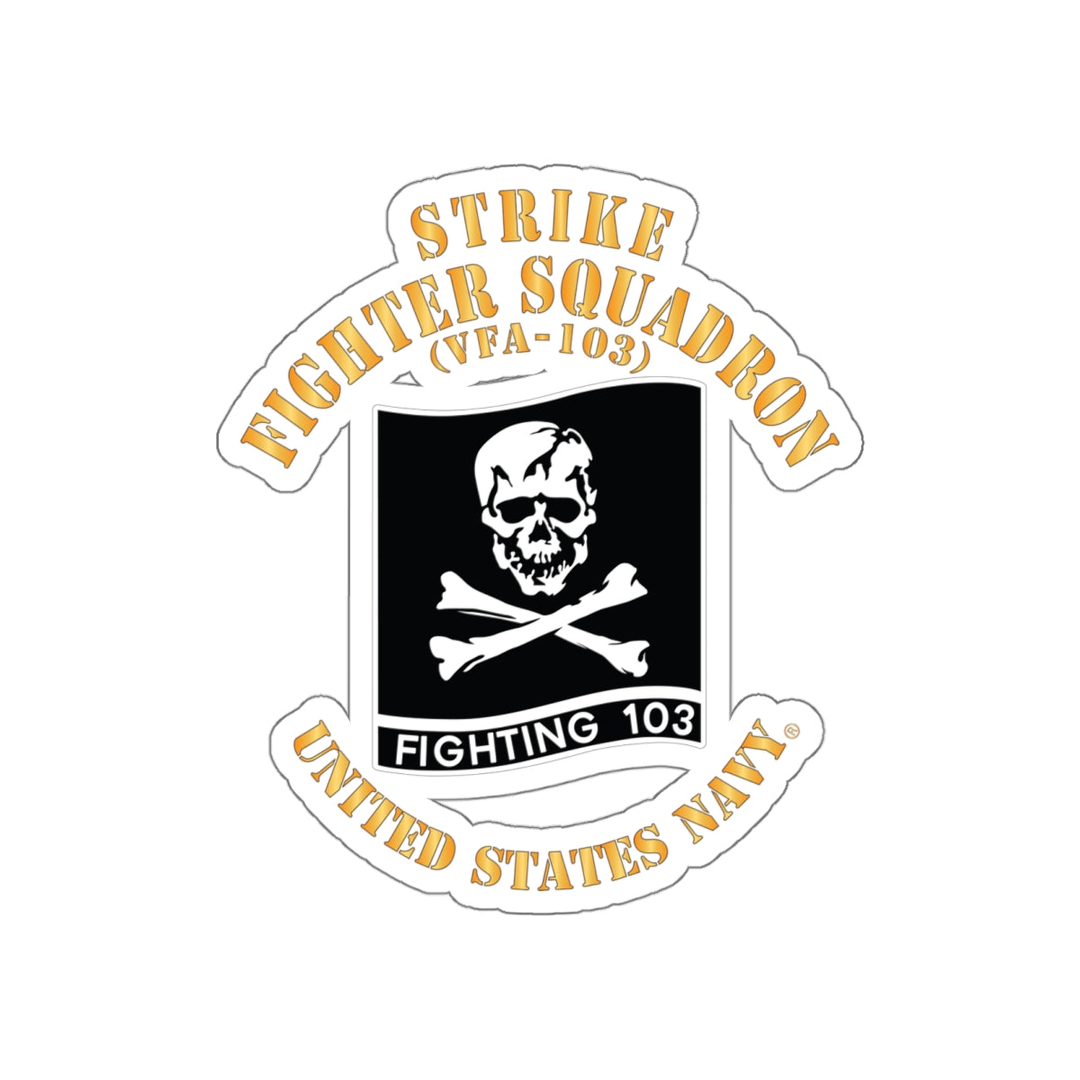 Die-Cut Vinyl Sticker - Navy - Strike Fighter Squadron 103 (VFA-103)