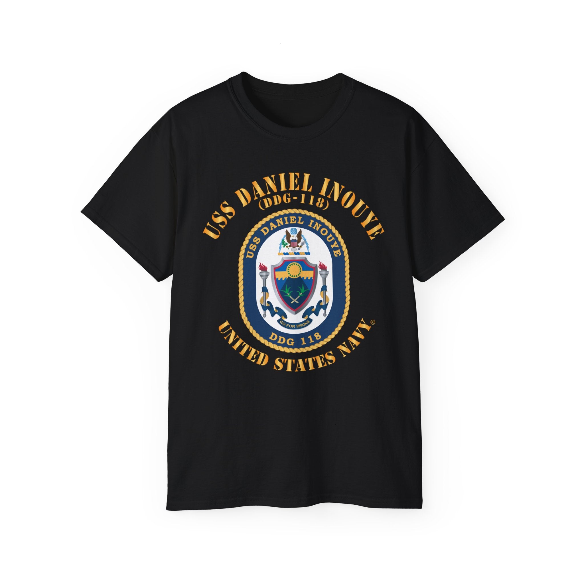 Unisex Ultra Cotton T-Shirt - Navy - USS Daniel Inouye (DDG-118)