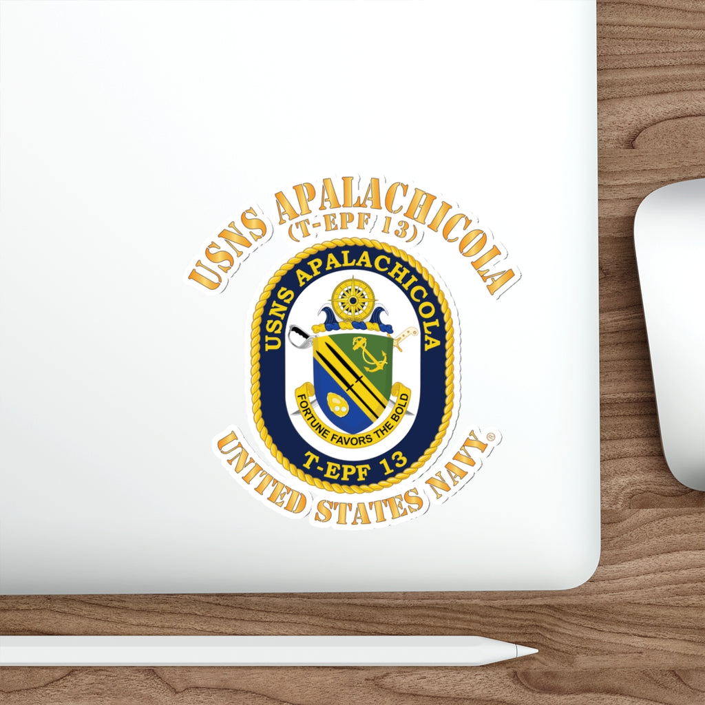 Die-Cut Vinyl Sticker - Navy - USNS Apalachicola (T-EPF 13)