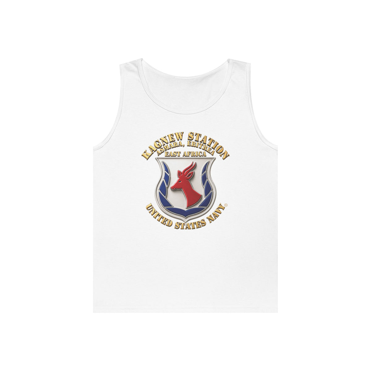 Unisex Heavy Cotton Tank Top - Navy - Kagnew Station - Asmara, Eritrea - East Africa - 3D X 300
