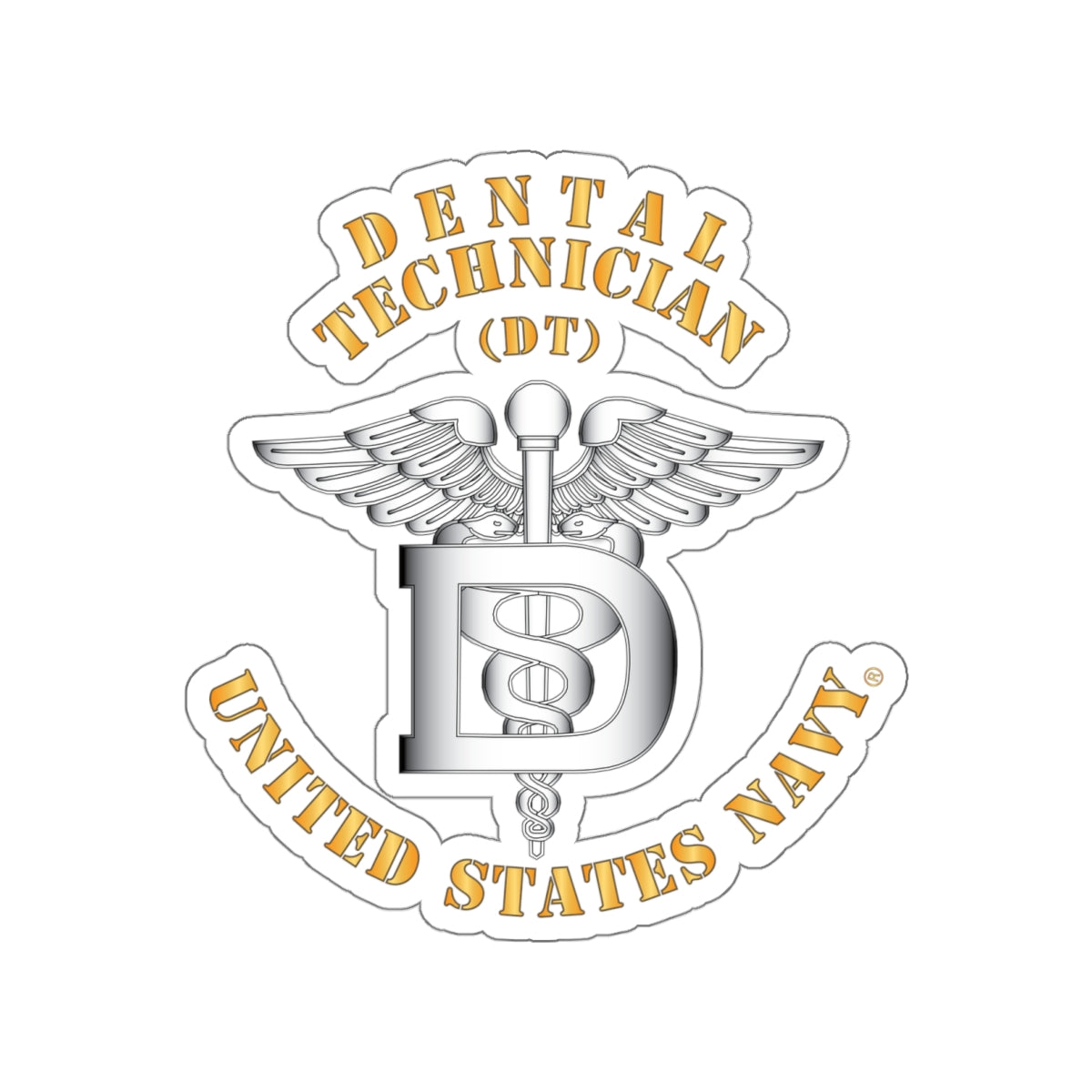 Die-Cut Vinyl Sticker - Navy - Rate - Dental Technician (DT)