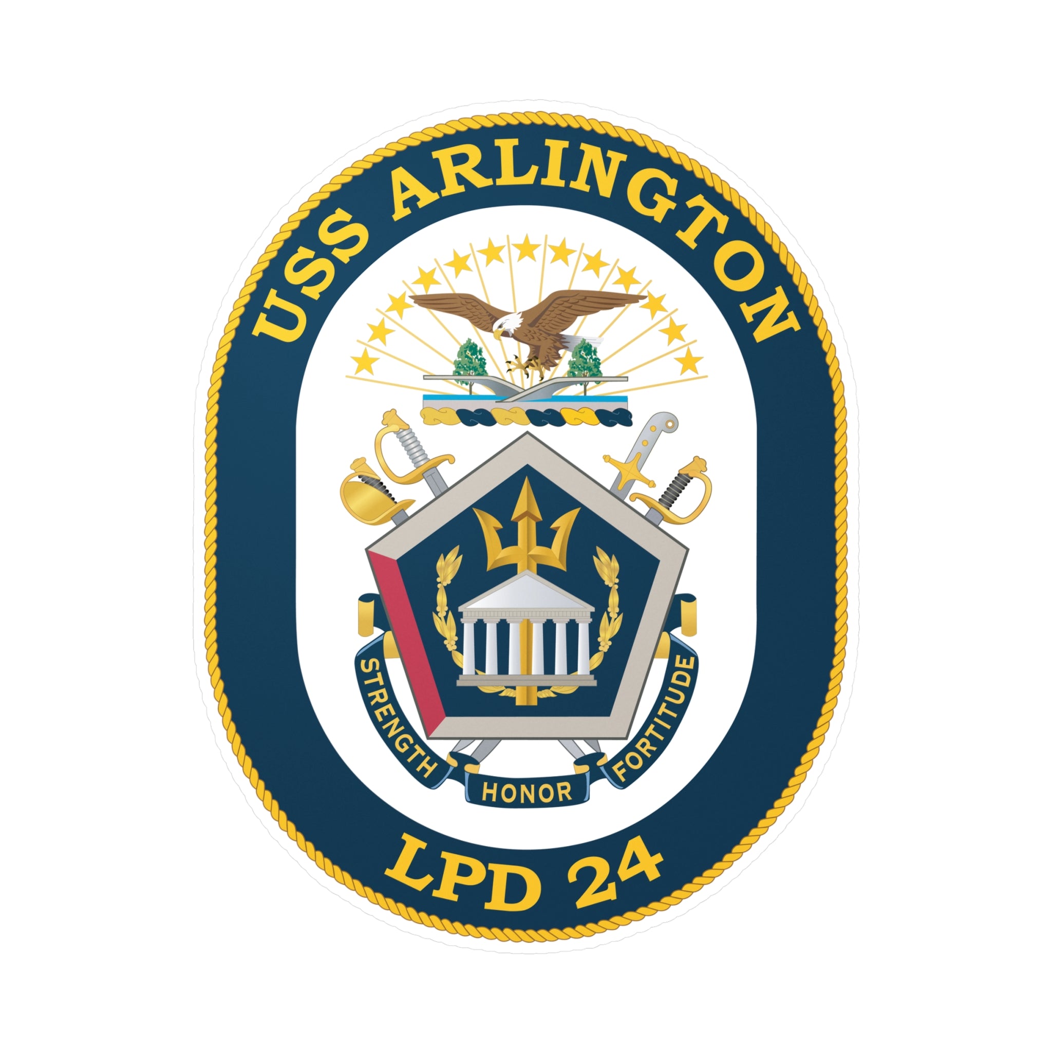 Kiss-Cut Vinyl Decal - Navy - USS Arlington (LPD-24) wo txt
