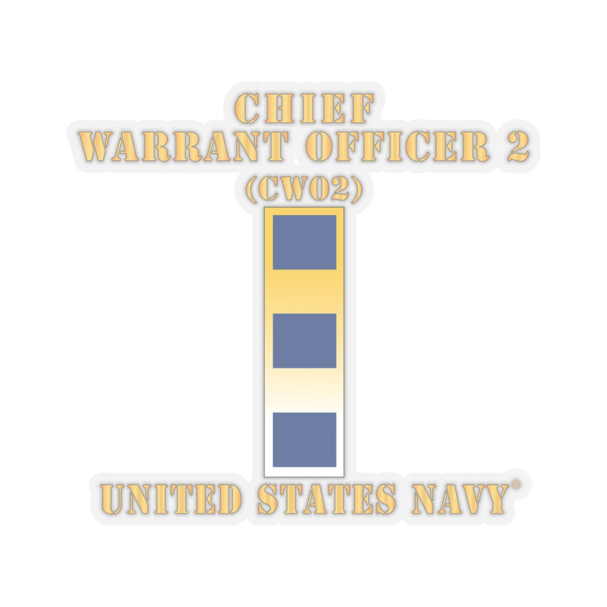 Kiss-Cut Stickers - Navy - Chief Warrant Officer 2 - CW02
