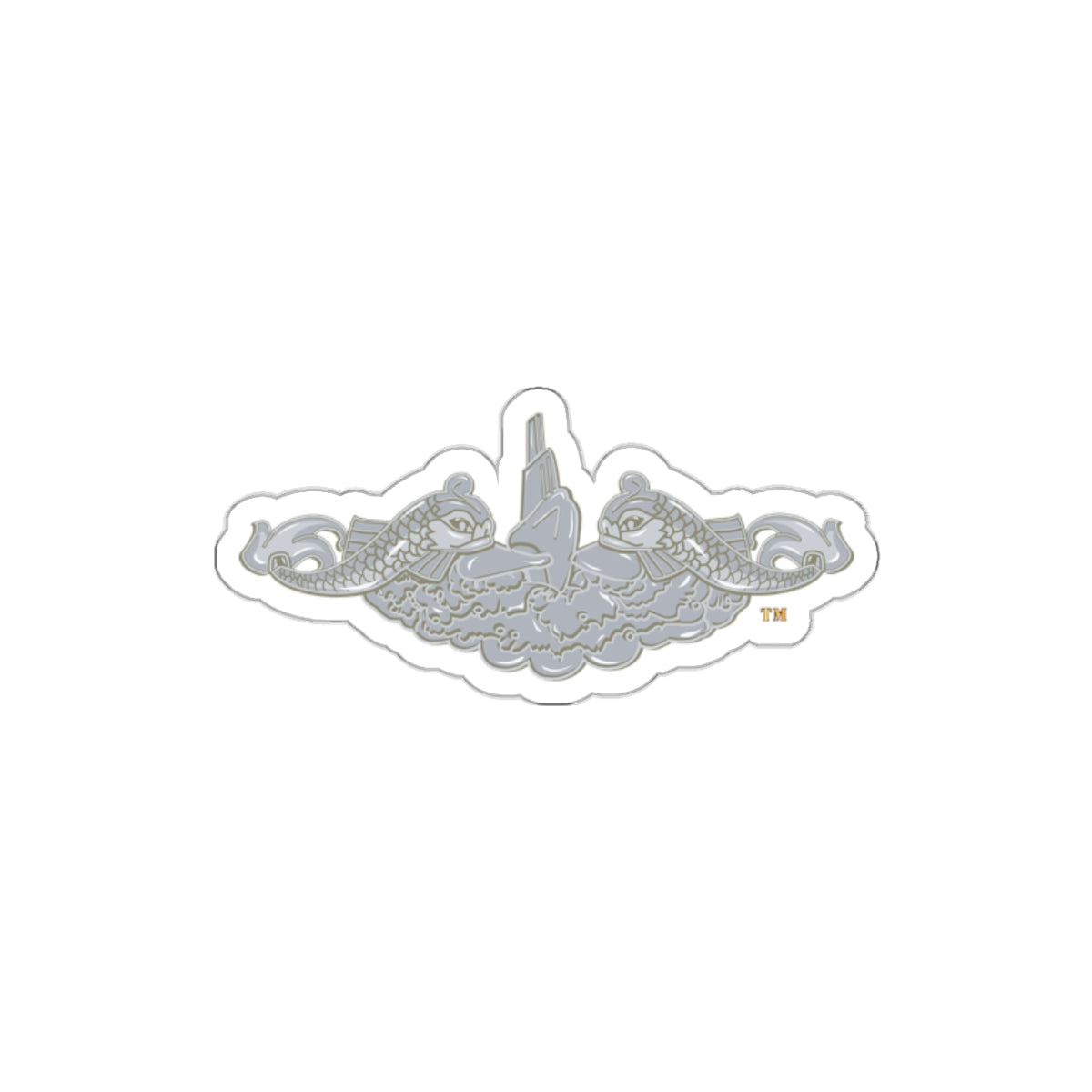 Die-Cut Vinyl Sticker - Navy - Submarine Badge - Silver  wo Txt