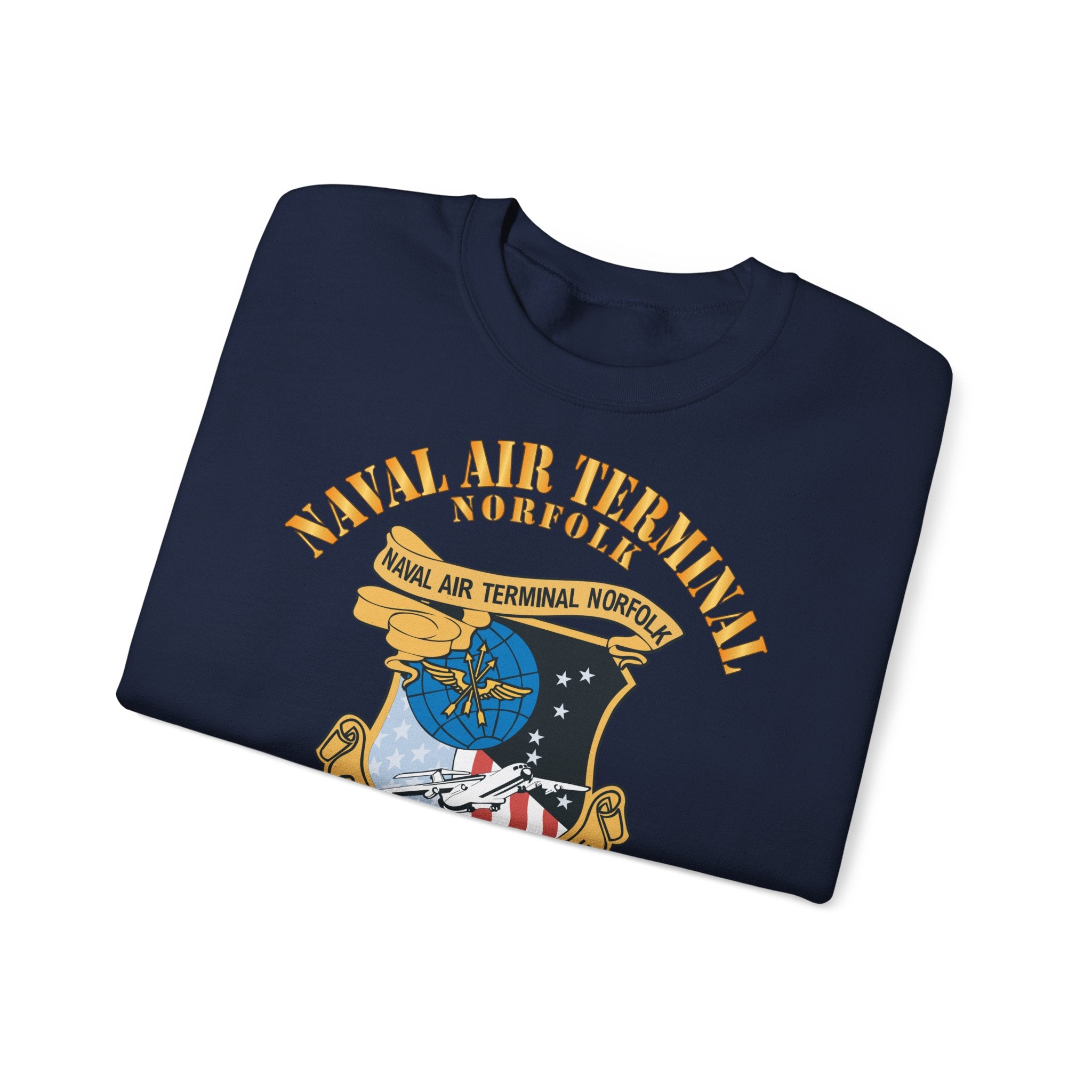 Unisex Heavy Blend™ Crewneck Sweatshirt - Navy - Naval Air Terminal Norfolk