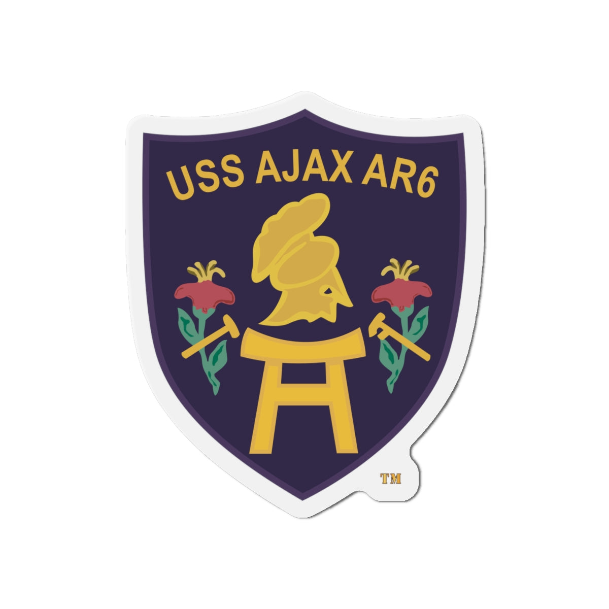Die-Cut Magnet - Navy - USS Ajax (AR-6) wo txt