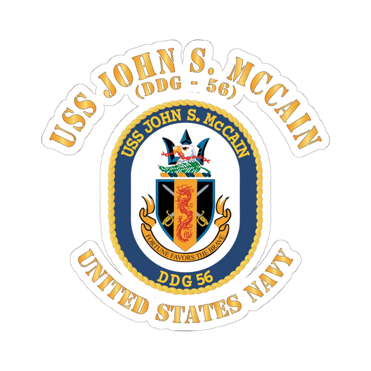 Kiss-Cut Stickers - Navy - USS John S. McCain (DDG-56)