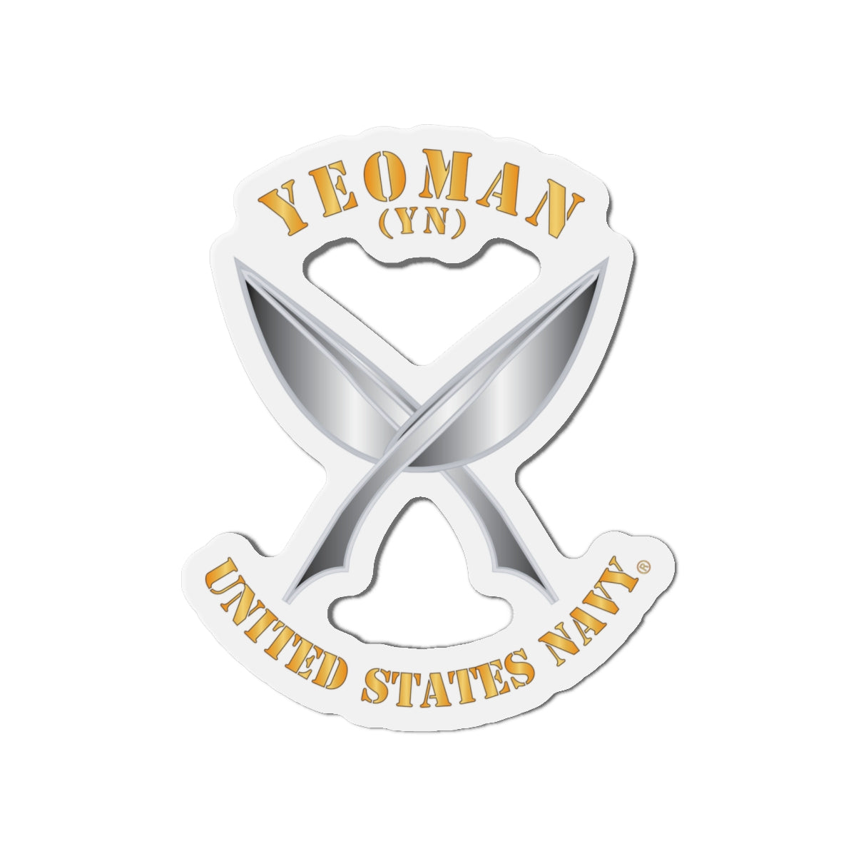 Die-Cut Magnet - Navy - Rate - Yeoman (YN)