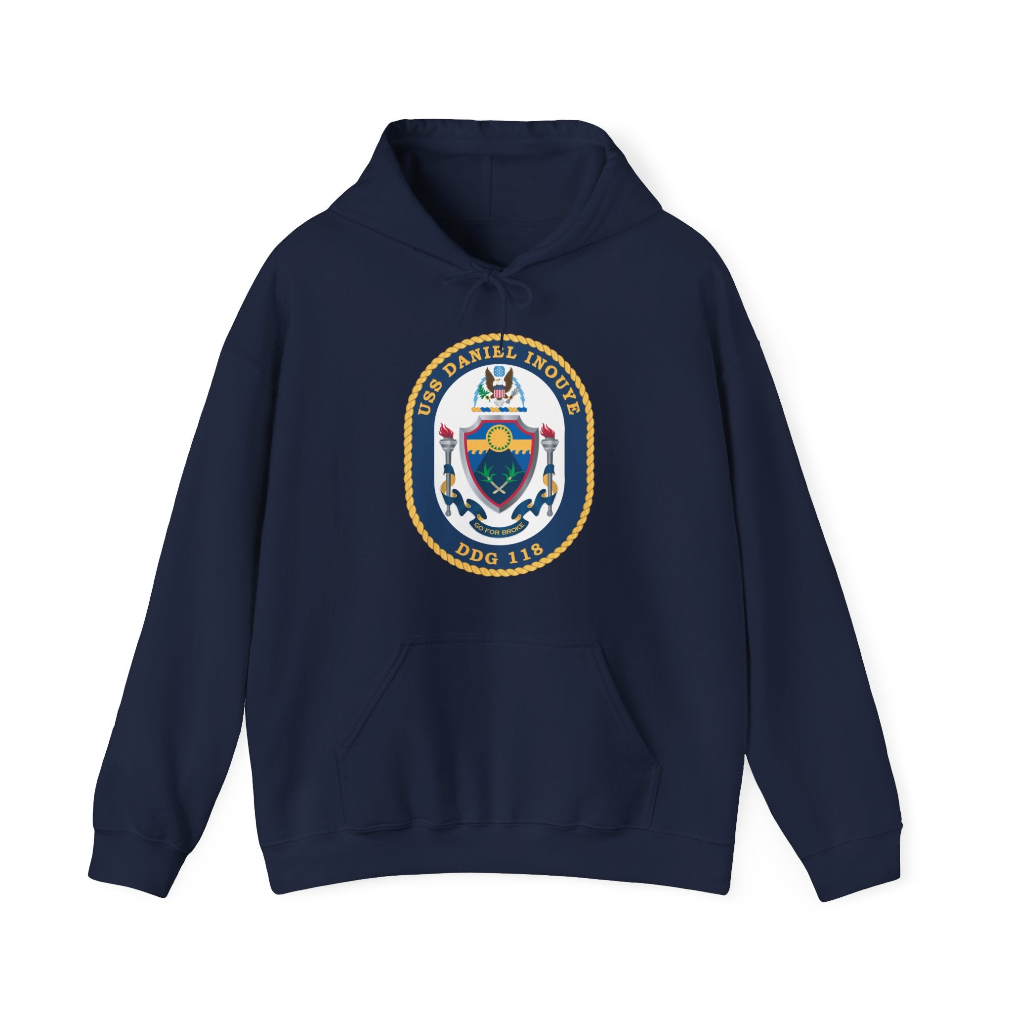 Unisex Heavy Blend™ Hoodies - Navy - USS Daniel Inouye (DDG-118) wo txt