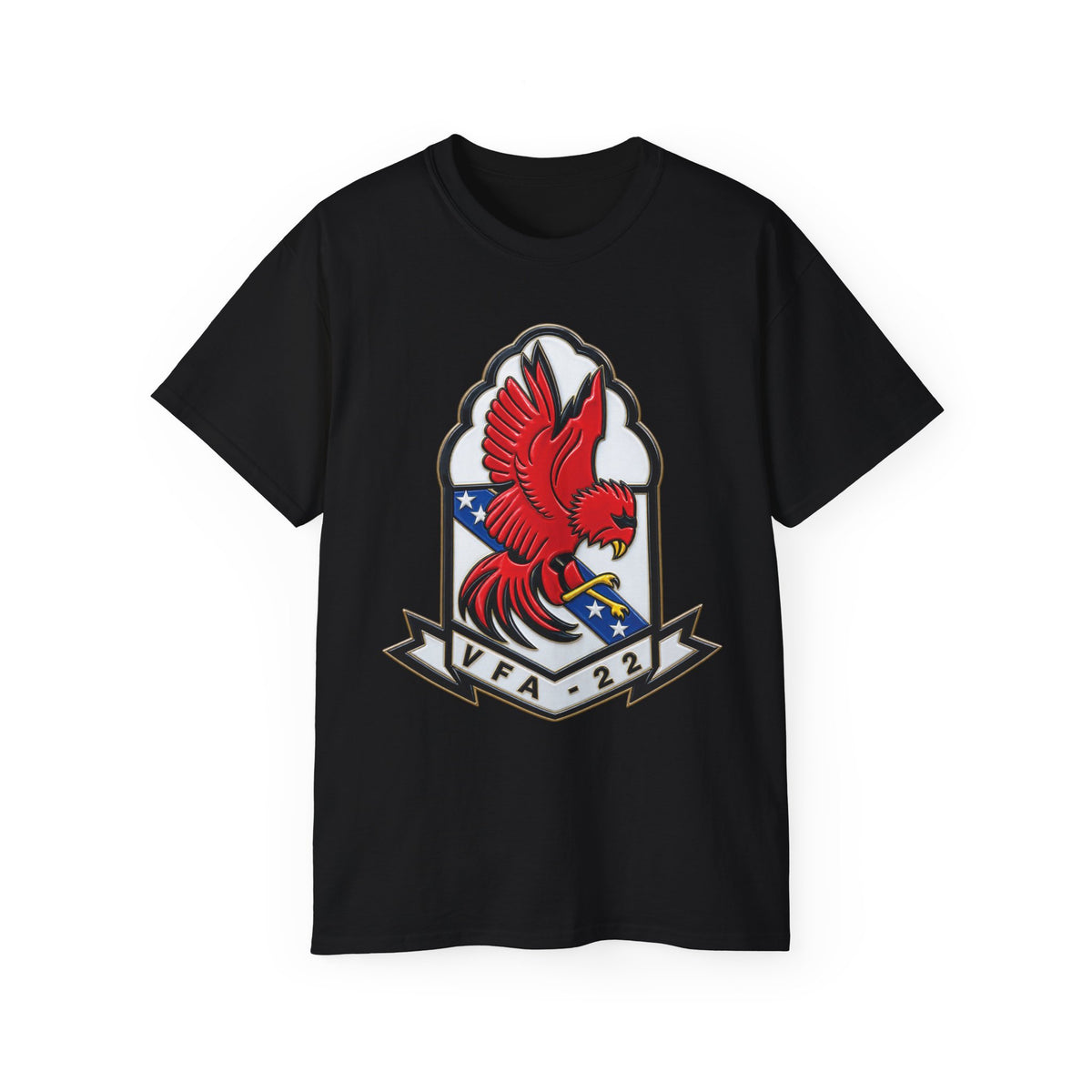 Unisex Ultra Cotton T-Shirt - Strike Fighter Squadron 22nd - SSI without Txt - Fighting Redcocks - 3D - Enhanced
