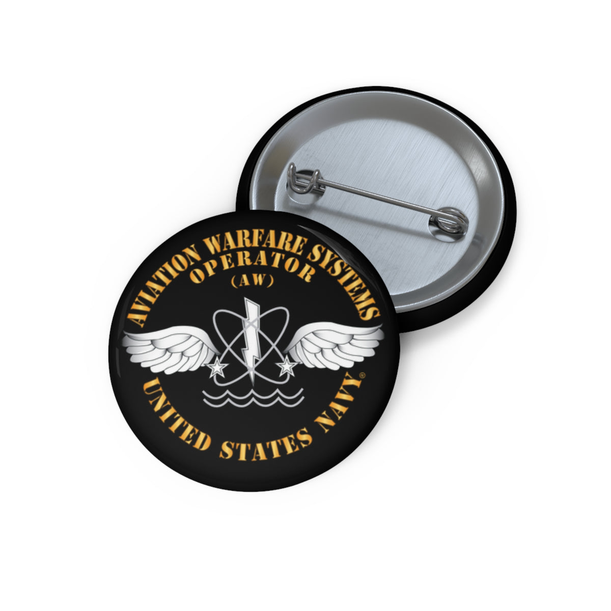 Pin Button - Navy - Rate - Aviation Warfare Systems Operator (AW)