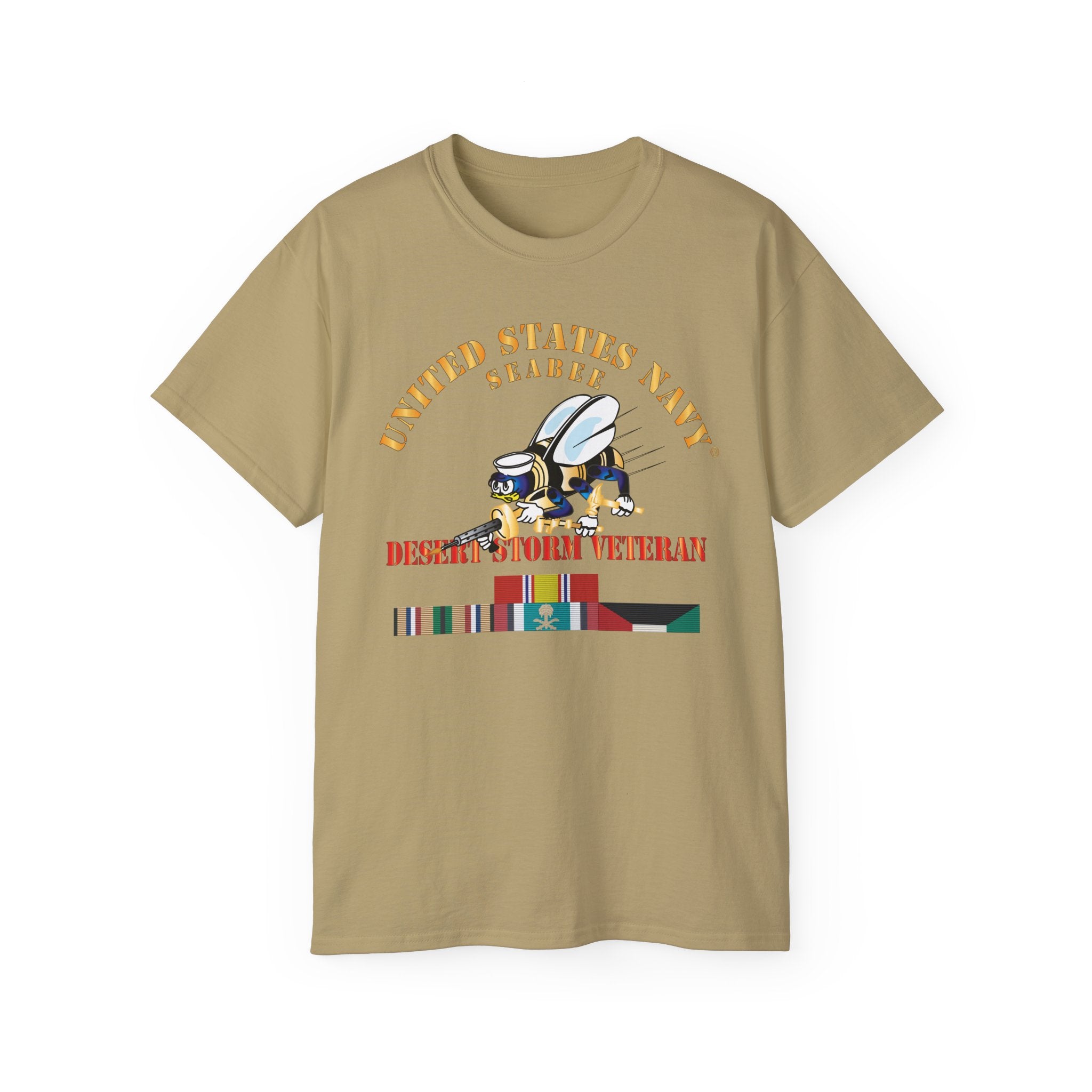 Unisex Ultra Cotton T-Shirt - Navy - Seabee - Desert Storm Veteran