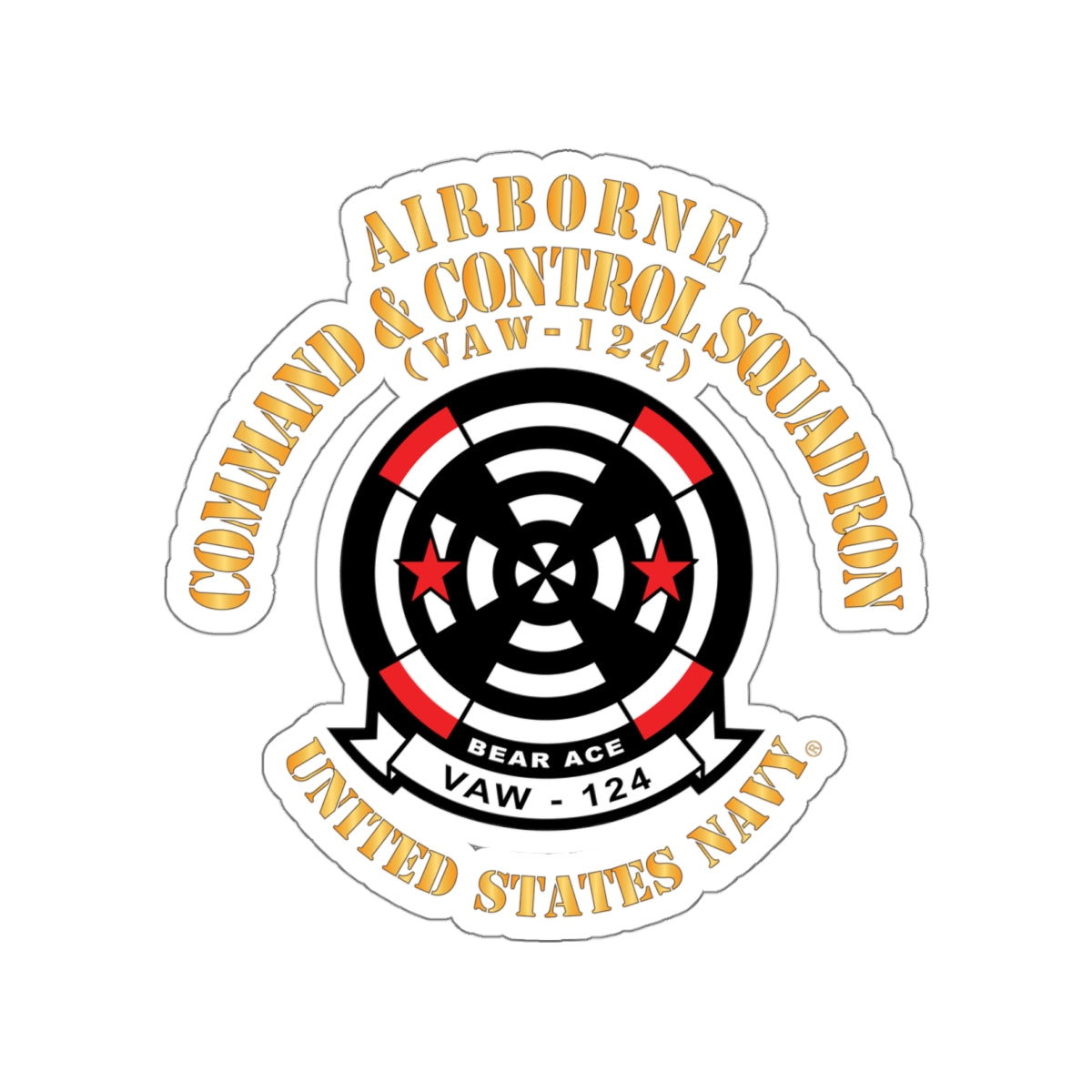 Die-Cut Vinyl Sticker - Navy - Airborne Command & Control Squadron 124 (VAW-124)