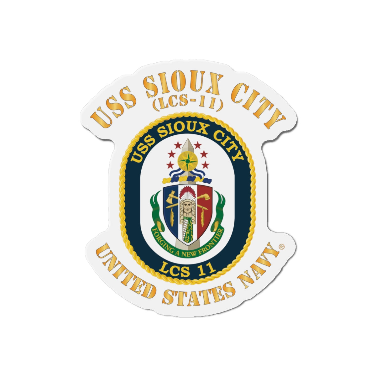 Die-Cut Magnet - Navy - USS Sioux City (LCS-11)