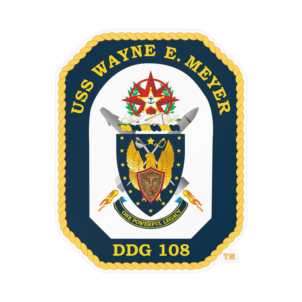 Kiss-Cut Vinyl Decal - Navy - USS Wayne E. Meyer (DDG-108) wo txt X 300