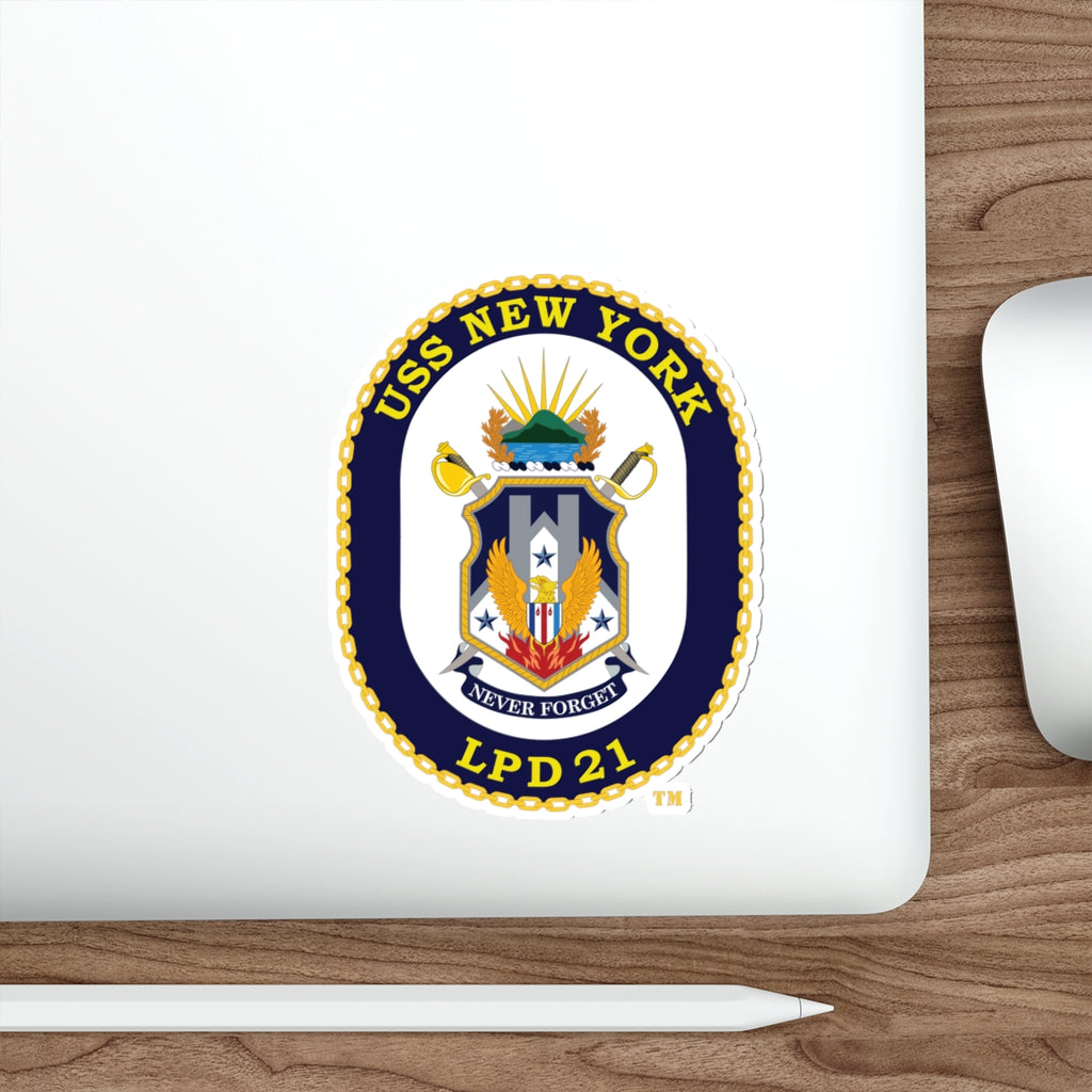 Die-Cut Vinyl Sticker - Navy - USS New York (LPD-21) wo txt