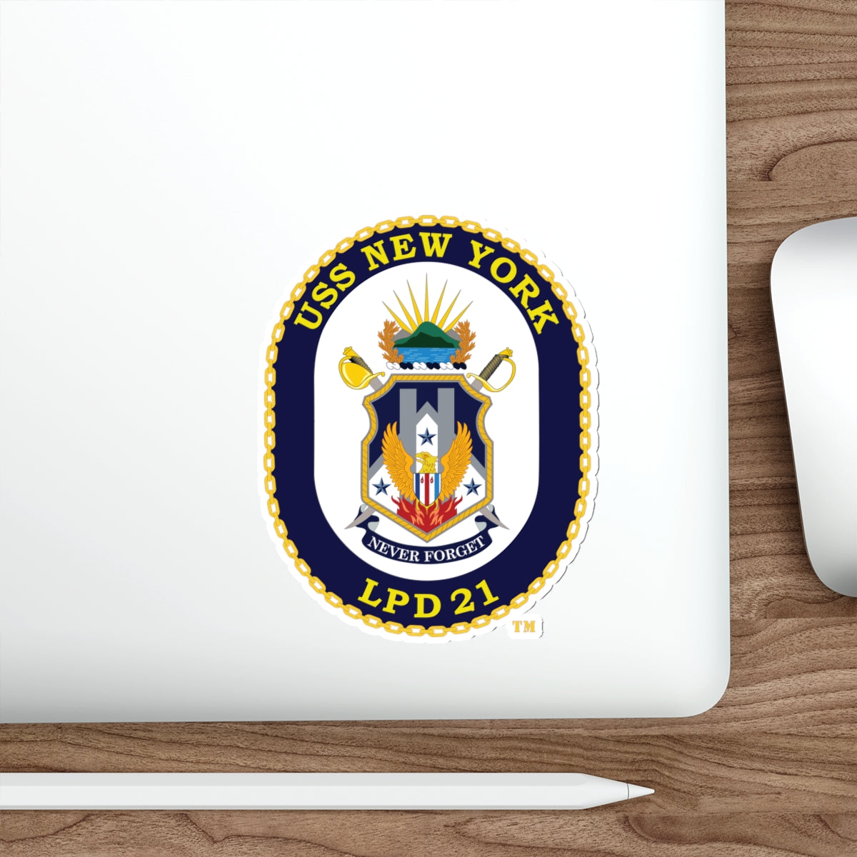 Die-Cut Vinyl Sticker - Navy - USS New York (LPD-21) wo txt