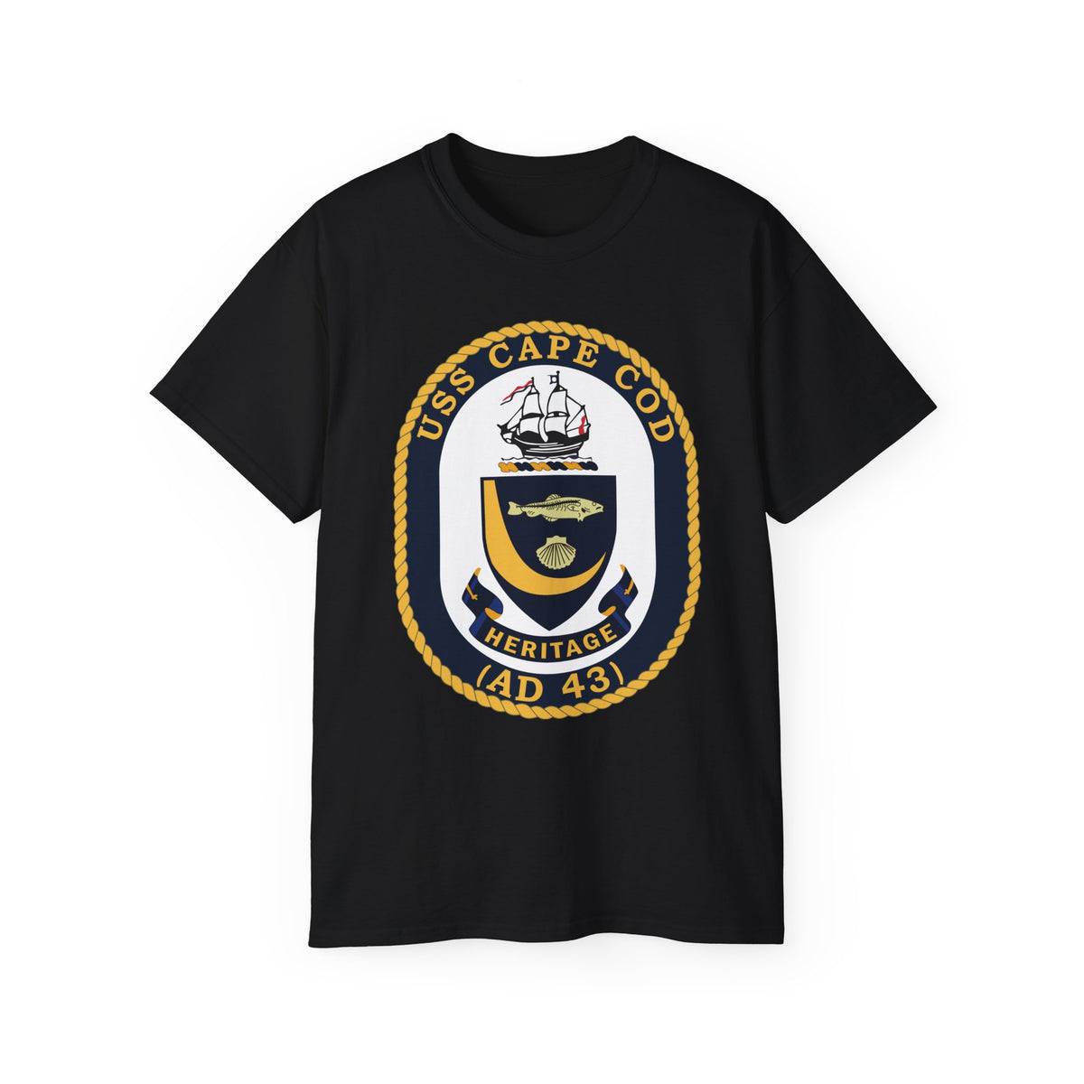 Unisex Ultra Cotton T-Shirt - Navy - USS Cape Cod (AD 43) wo txt X 300