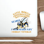Die-Cut Vinyl Sticker - Navy - Seabee - Combat Veteran