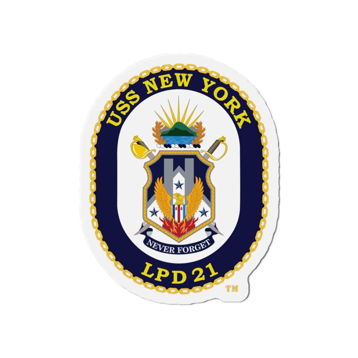Die-Cut Magnet - Navy - USS New York (LPD-21) wo txt