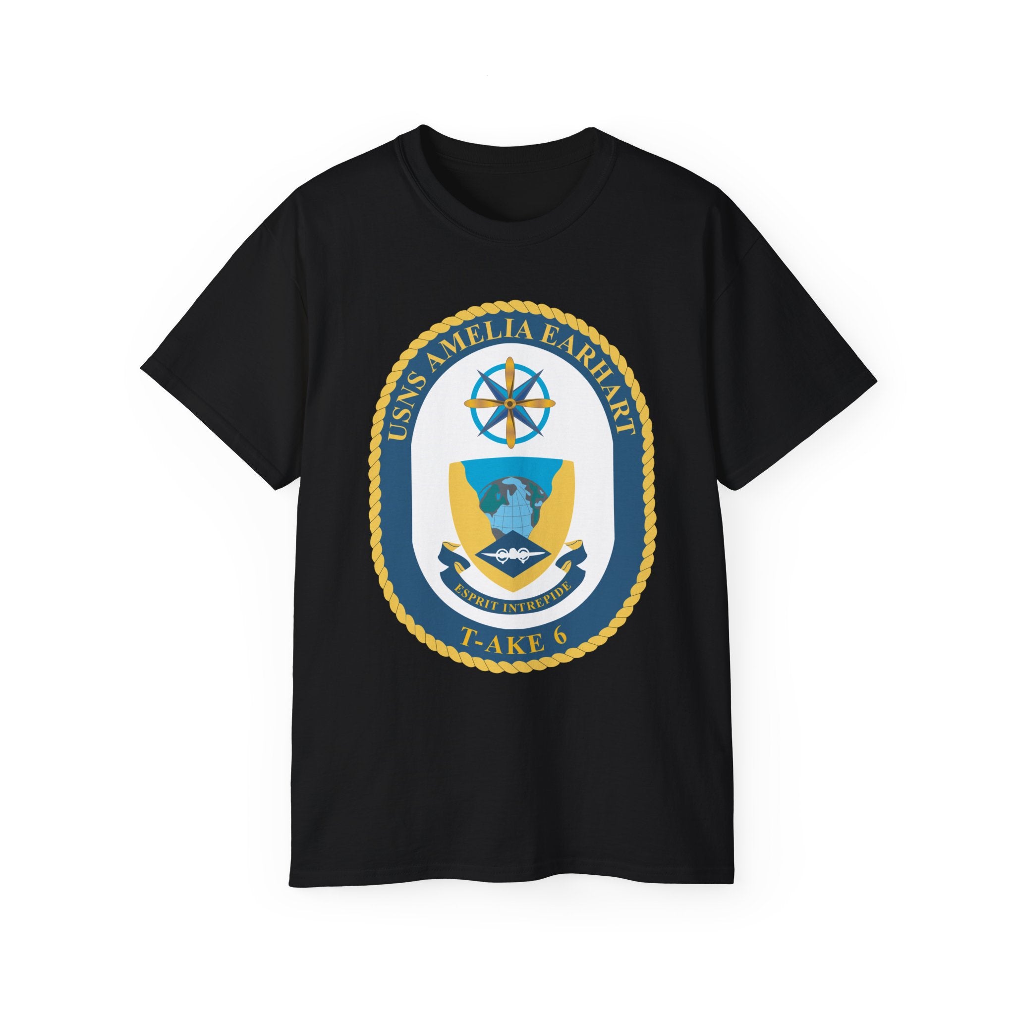 Unisex Ultra Cotton T-Shirt - Navy - USNS Amelia Earhart (T-AKE 6) wo txt