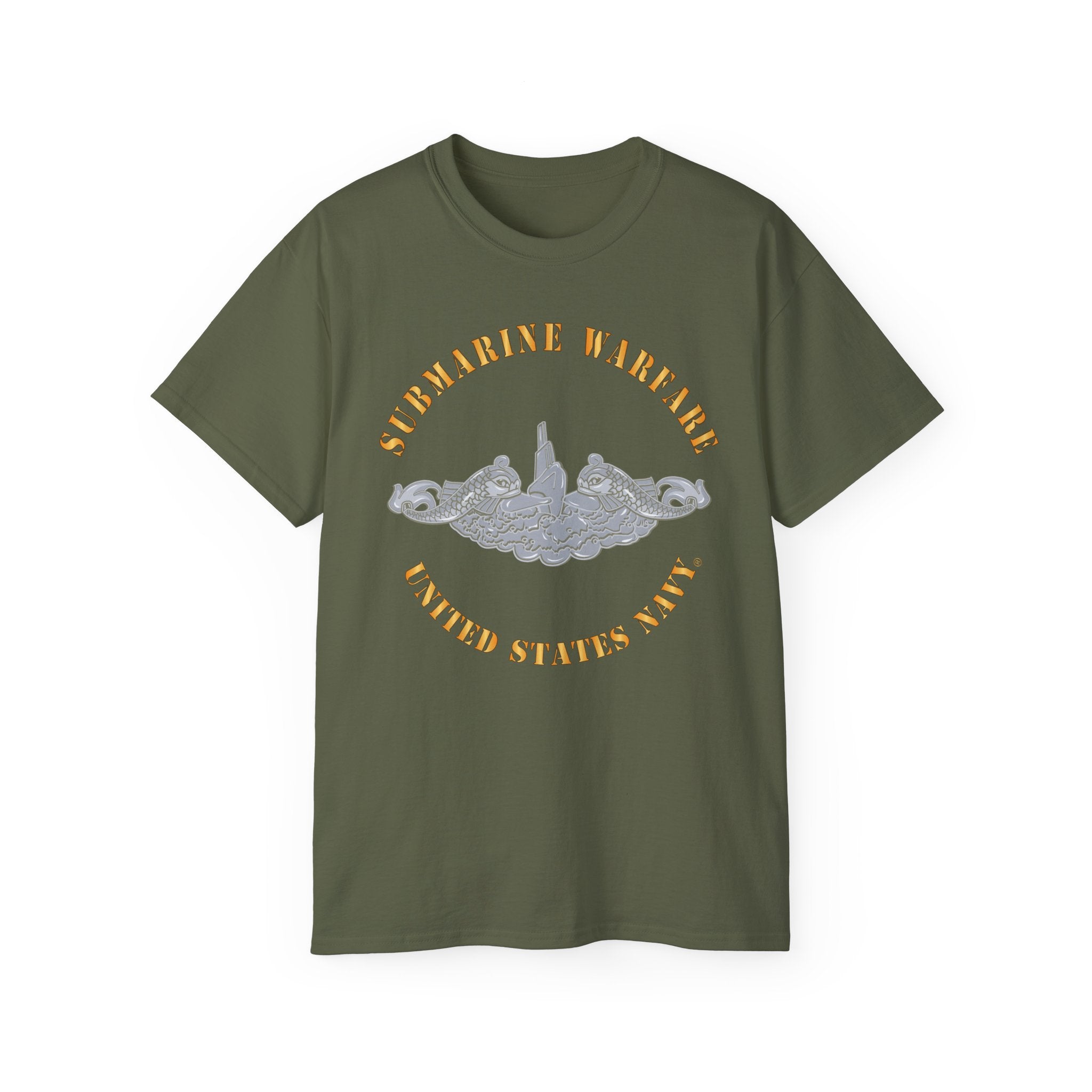 Unisex Ultra Cotton T-Shirt - Navy - Submarine Badge - Silver