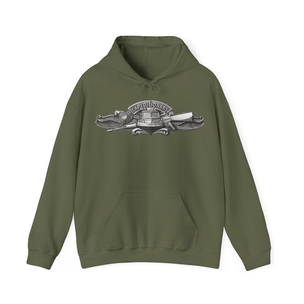 Unisex Heavy Blend™ Hoodies - Navy - Badge - Expeditionary Warfare (EXW) wo txt - Officer - 3D - Enhanced
