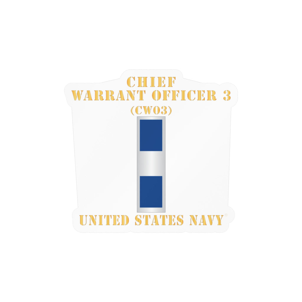 Kiss-Cut Vinyl Decal - Navy - Chief Warrant Officer 3 - CW03