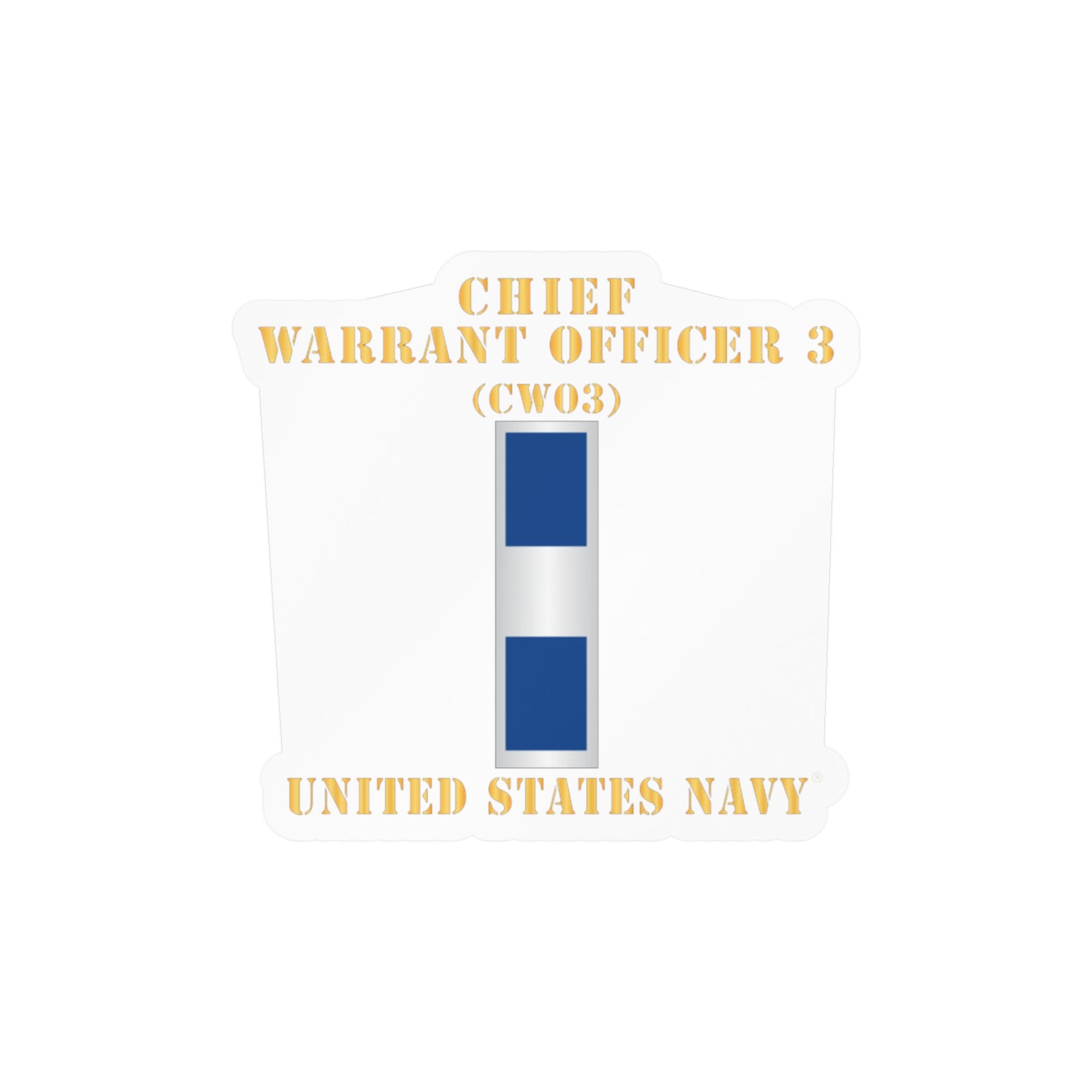 Kiss-Cut Vinyl Decal - Navy - Chief Warrant Officer 3 - CW03