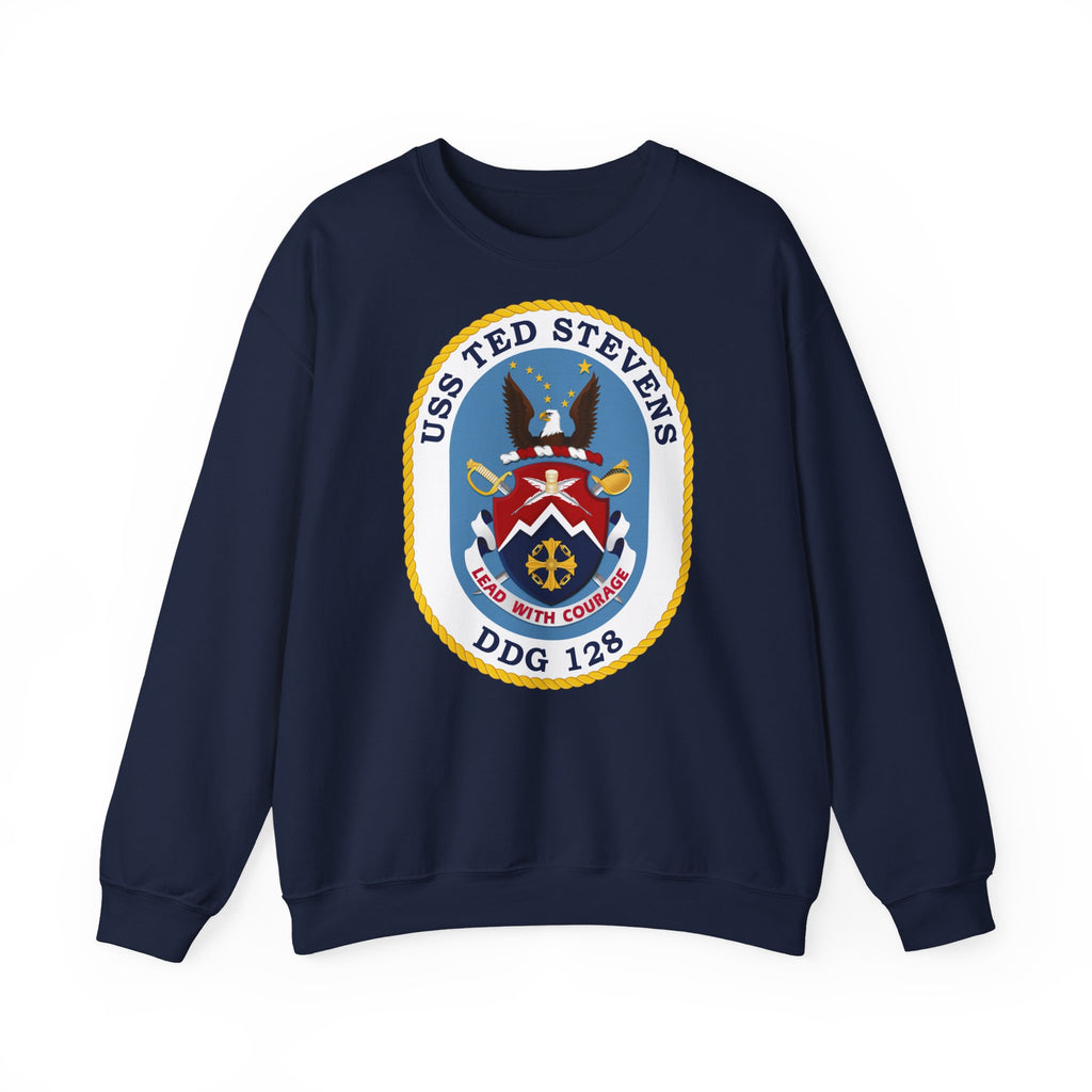 Unisex Heavy Blend™ Crewneck Sweatshirt - Navy - USS Ted Stevens (DDG-128) wo txt