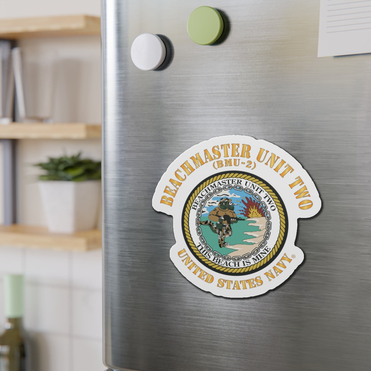 Die-Cut Magnet - Navy - Beachmaster Unit Two (BMU-2) X 300