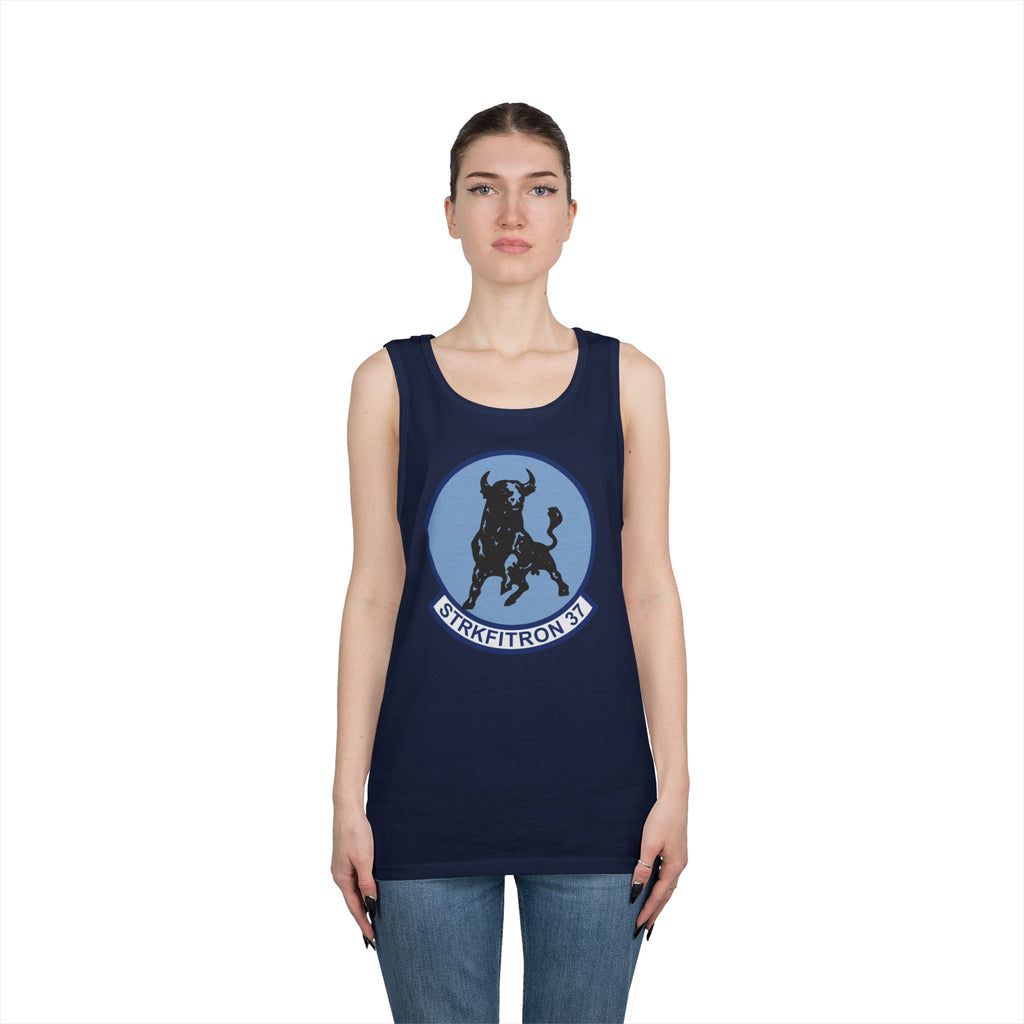 Unisex Heavy Cotton Tank Top - Navy - Strike Fighter Squadron 37 (VFA-37) wo txt