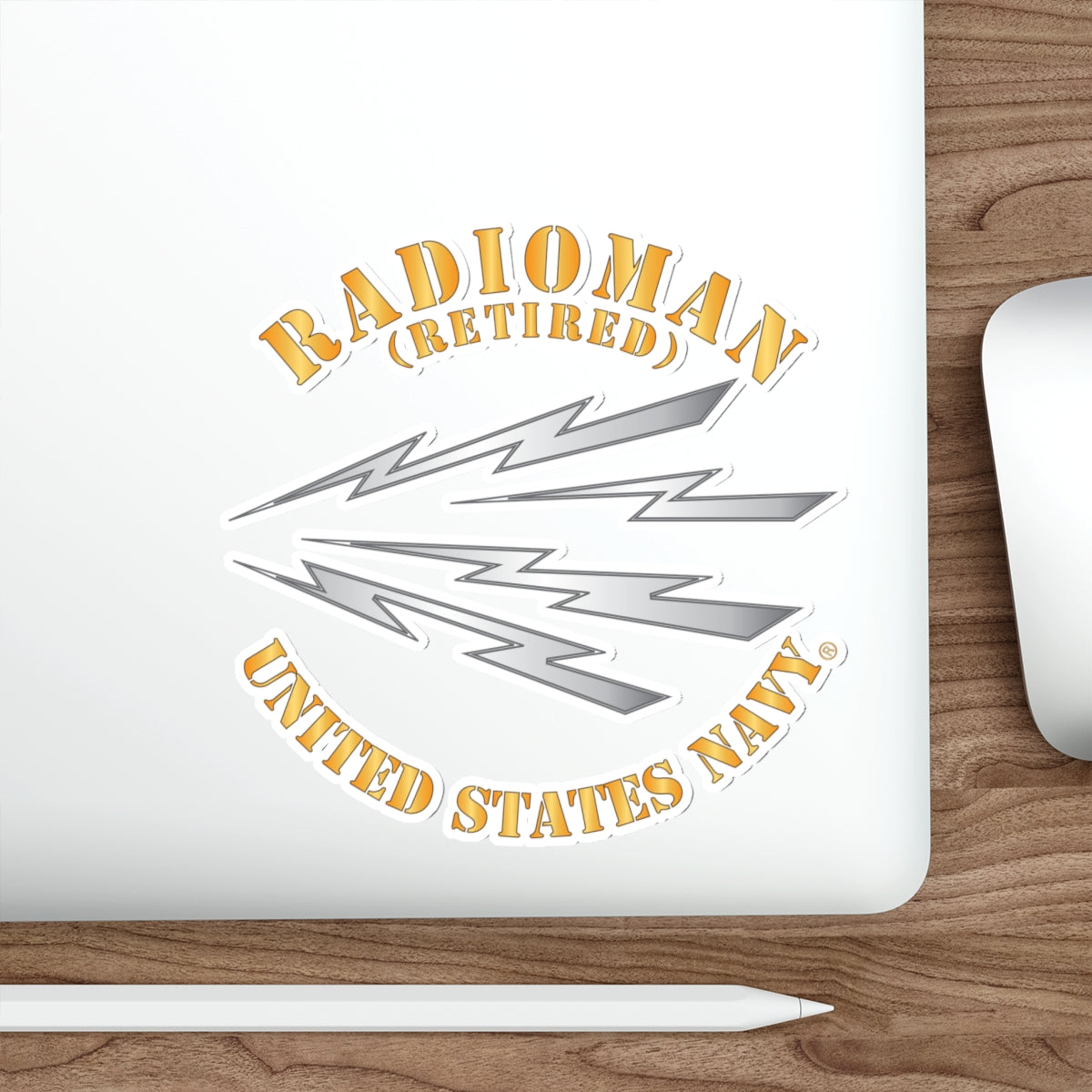 Die-Cut Vinyl Sticker - Navy - Rate - Radioman (RM) - Retired