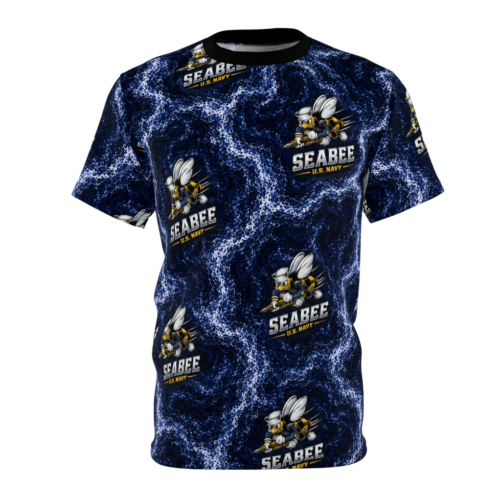 All-Over Print Tee — Navy Wave Military Shirt - Navy Seabees