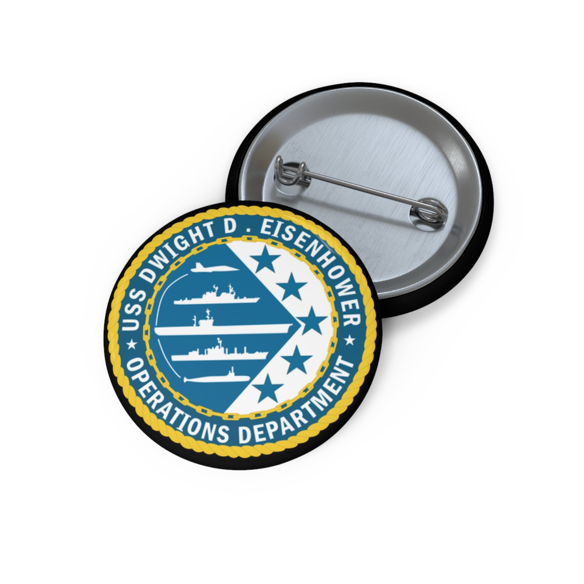 Custom Pin Button - Navy - USS Dwight D. Eisenhower (CVN-69) - Operations Department wo txt